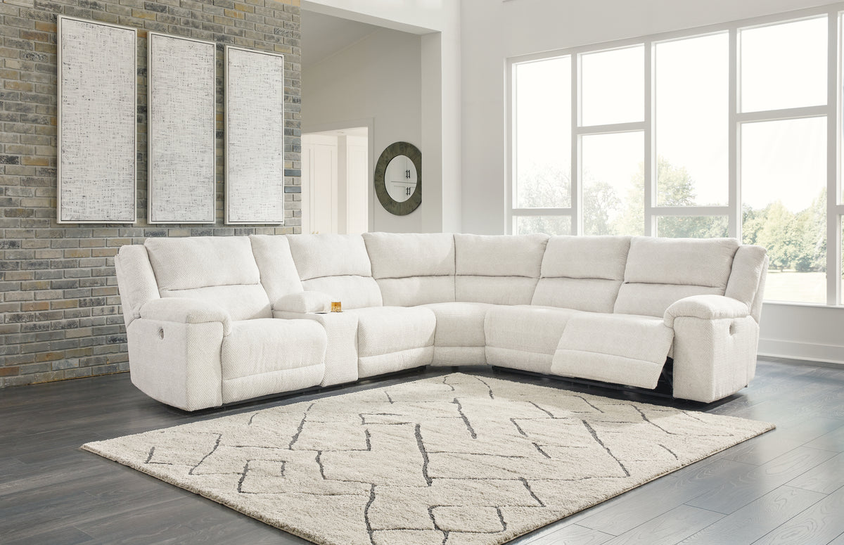 Elite Furniture Outlet - Ashley Furniture - Keensburg Sectional - 3-Piece Power Reclining Sectional / Linen - 61807S1