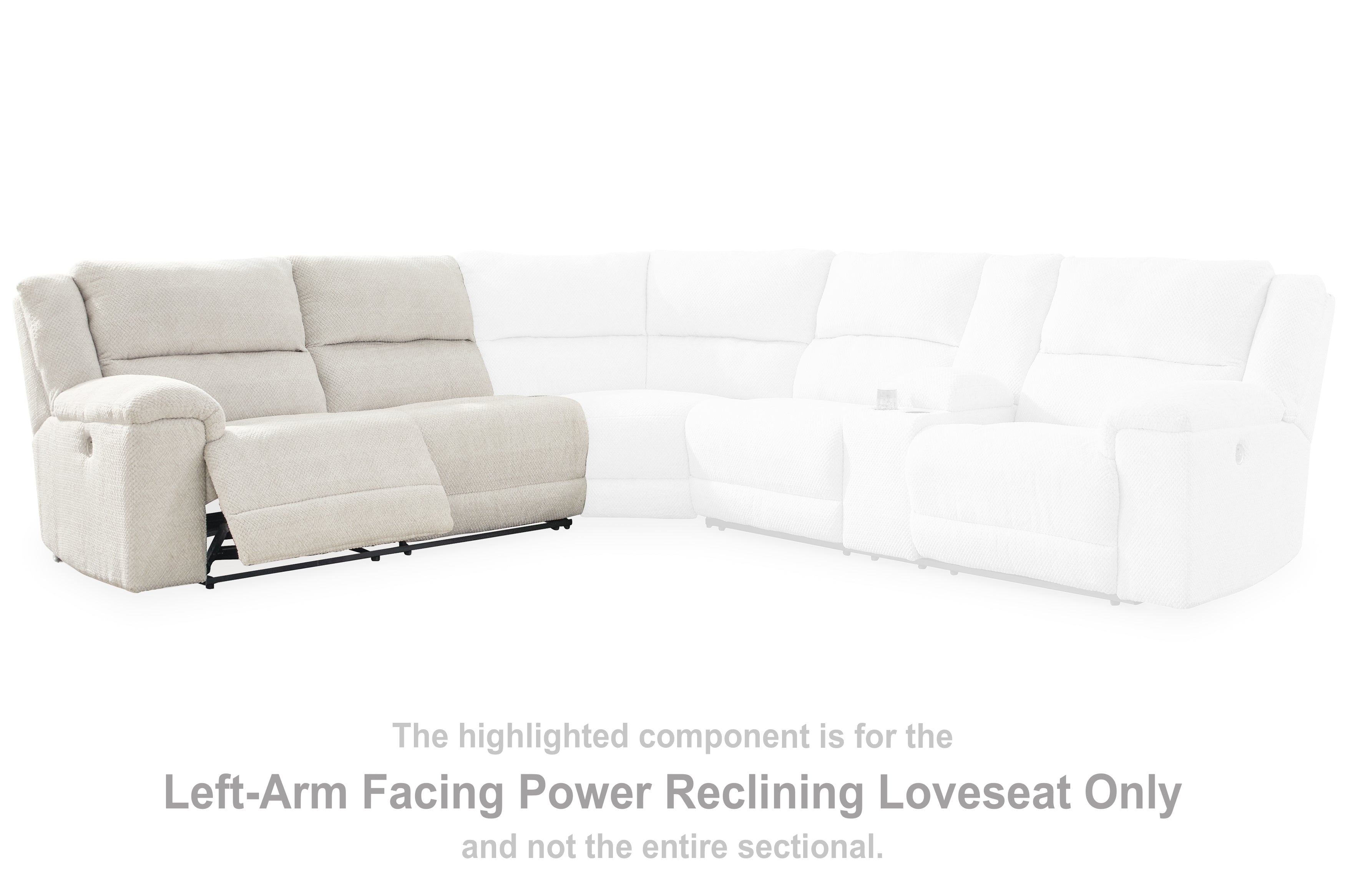 Elite Furniture Outlet - Ashley Furniture - Keensburg Sectional - LAF Reclining Power Loveseat / Linen - 6180763