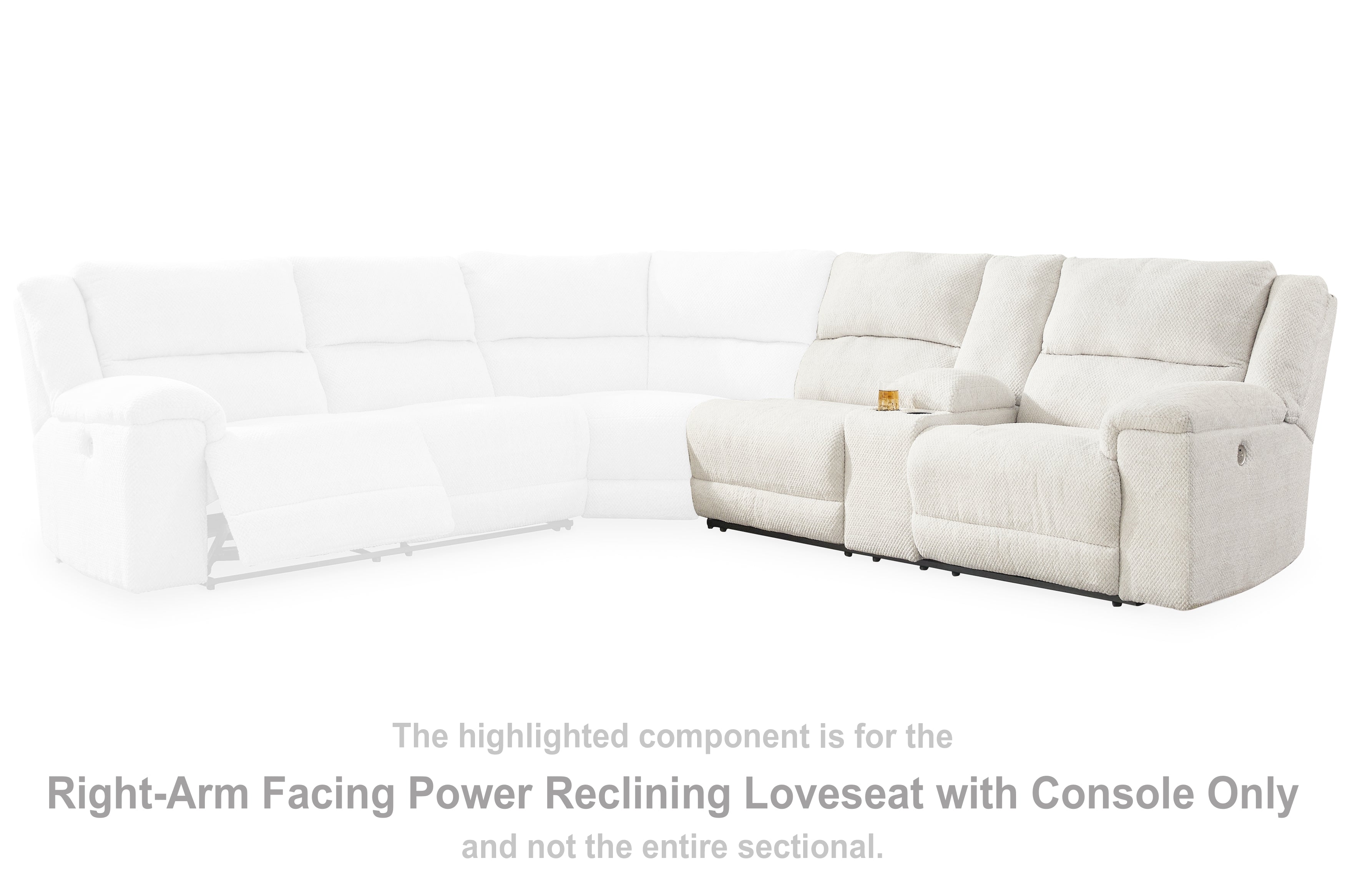 Elite Furniture Outlet - Ashley Furniture - Keensburg Sectional - RAF DBL REC PWR CON Loveseat / Linen - 6180790