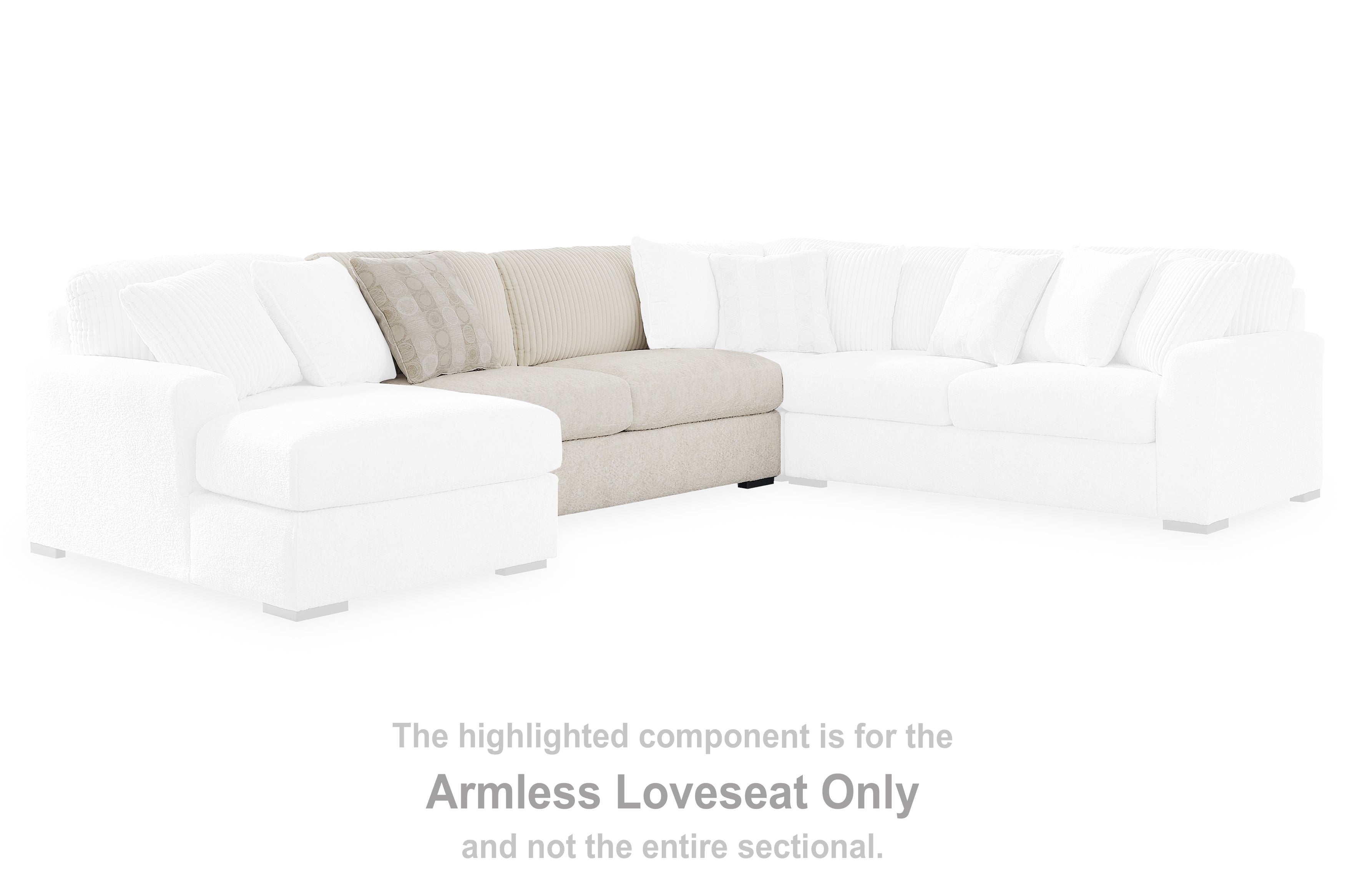 Elite Furniture Outlet - Ashley Furniture - Chessington Sectional - Armless Loveseat / Ivory - 6190434