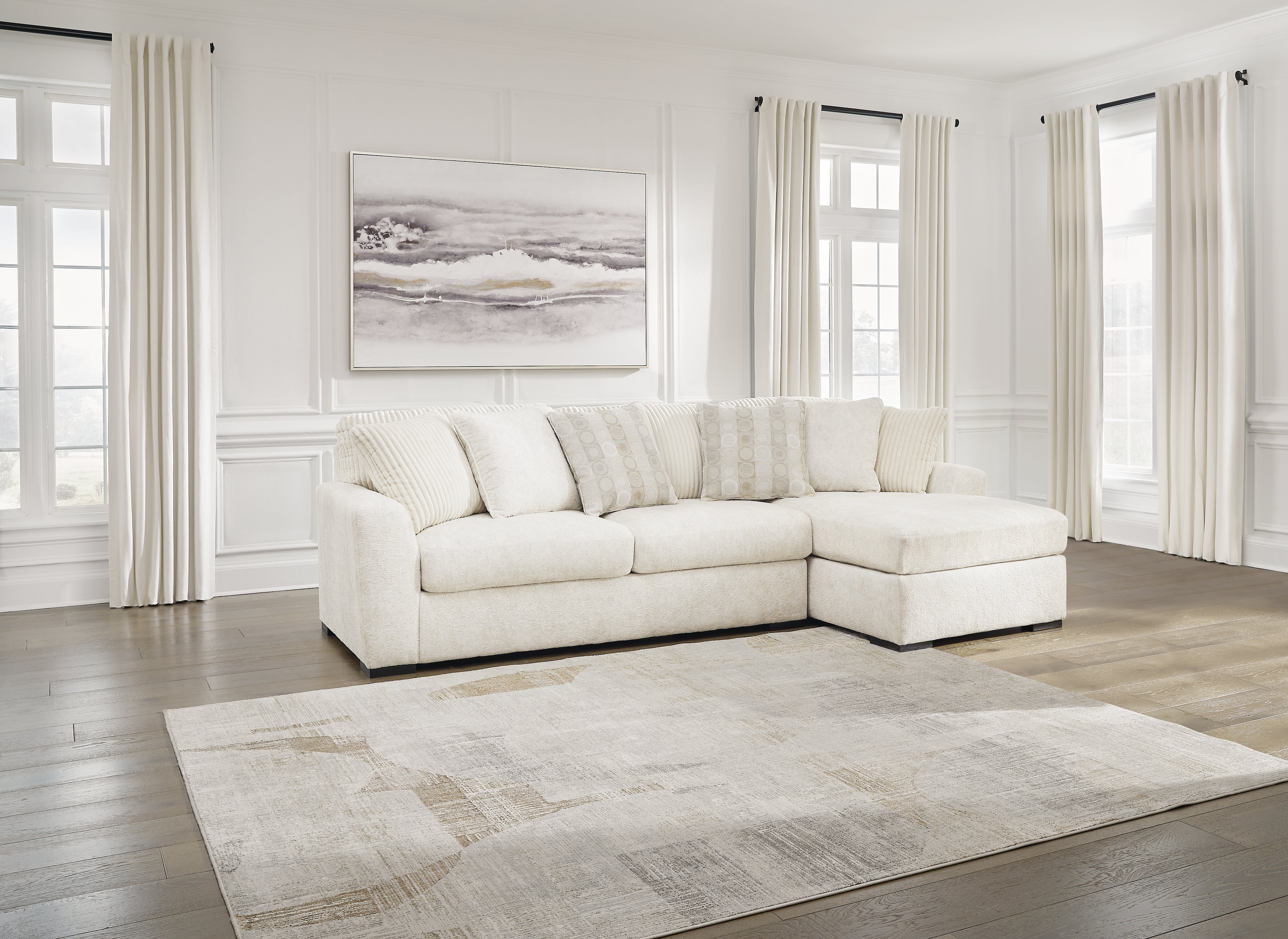 Elite Furniture Outlet - Ashley Furniture - Chessington Sectional - LAF 2-Piece Sectional with Chaise / Ivory - 61904S2