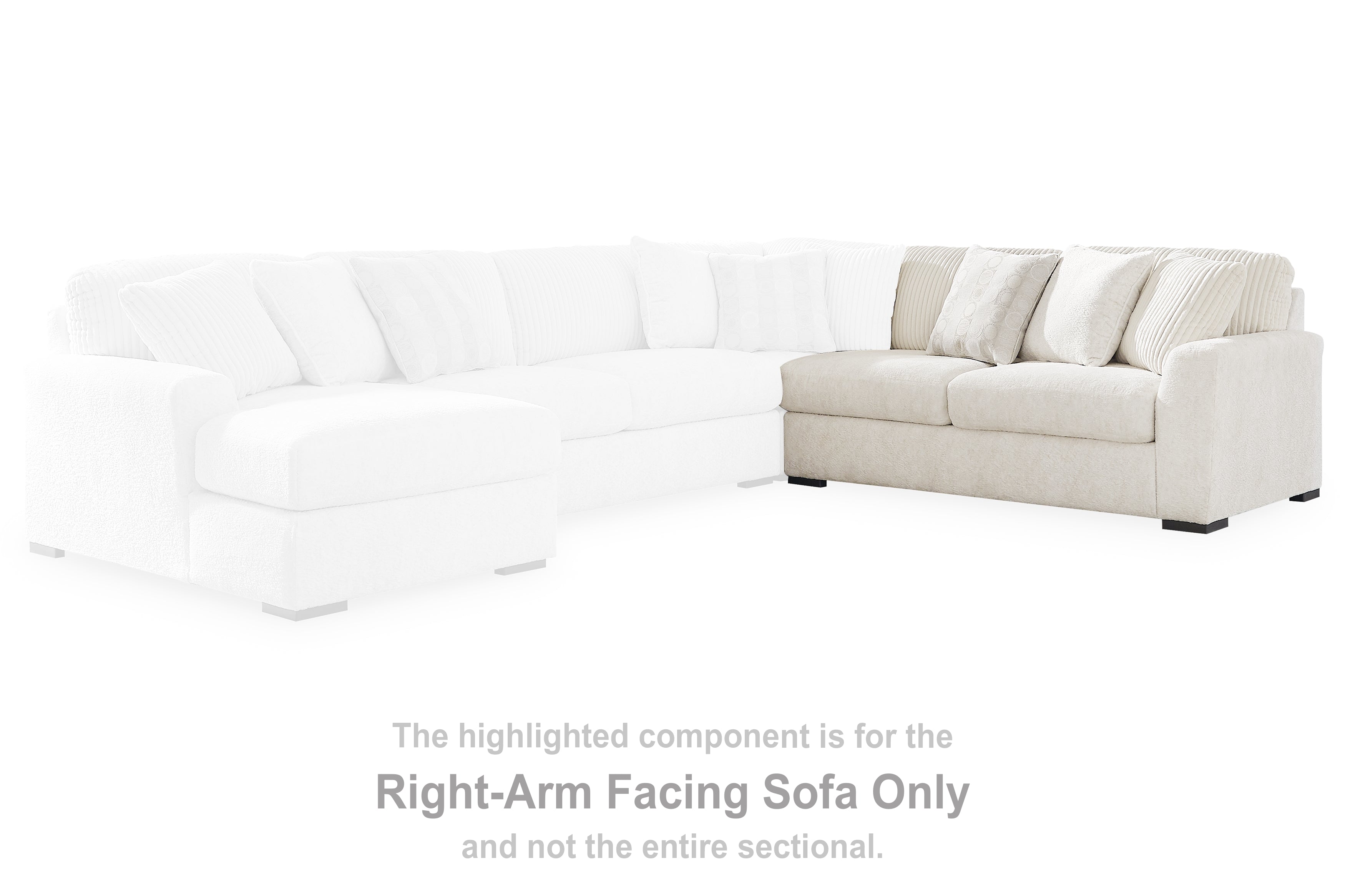 Elite Furniture Outlet - Ashley Furniture - Chessington Sectional - RAF Sofa / Ivory - 6190467