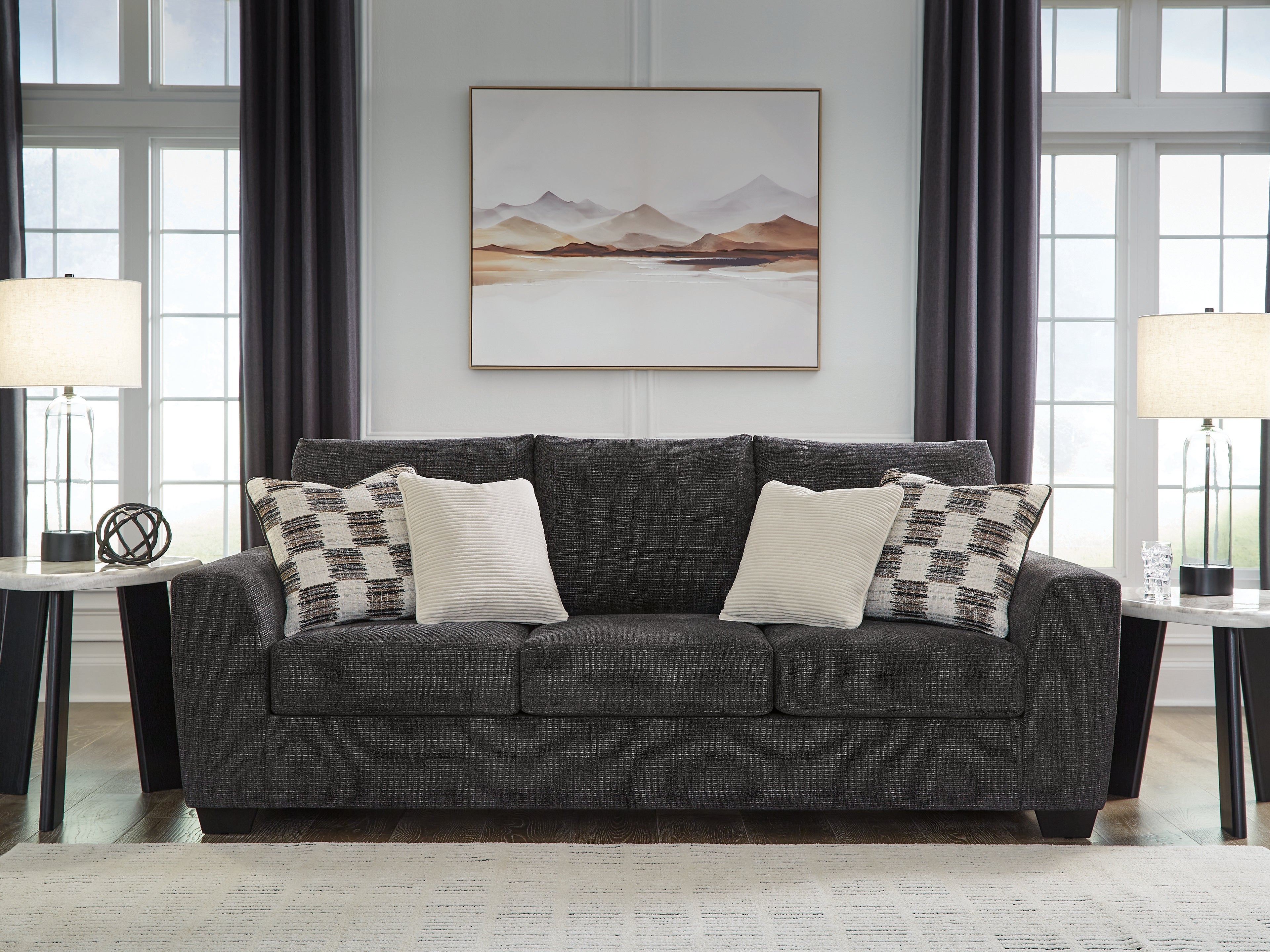 Elite Furniture Outlet - Ashley Furniture - Loreo Living Room - Sofa / Ebony - 6310138
