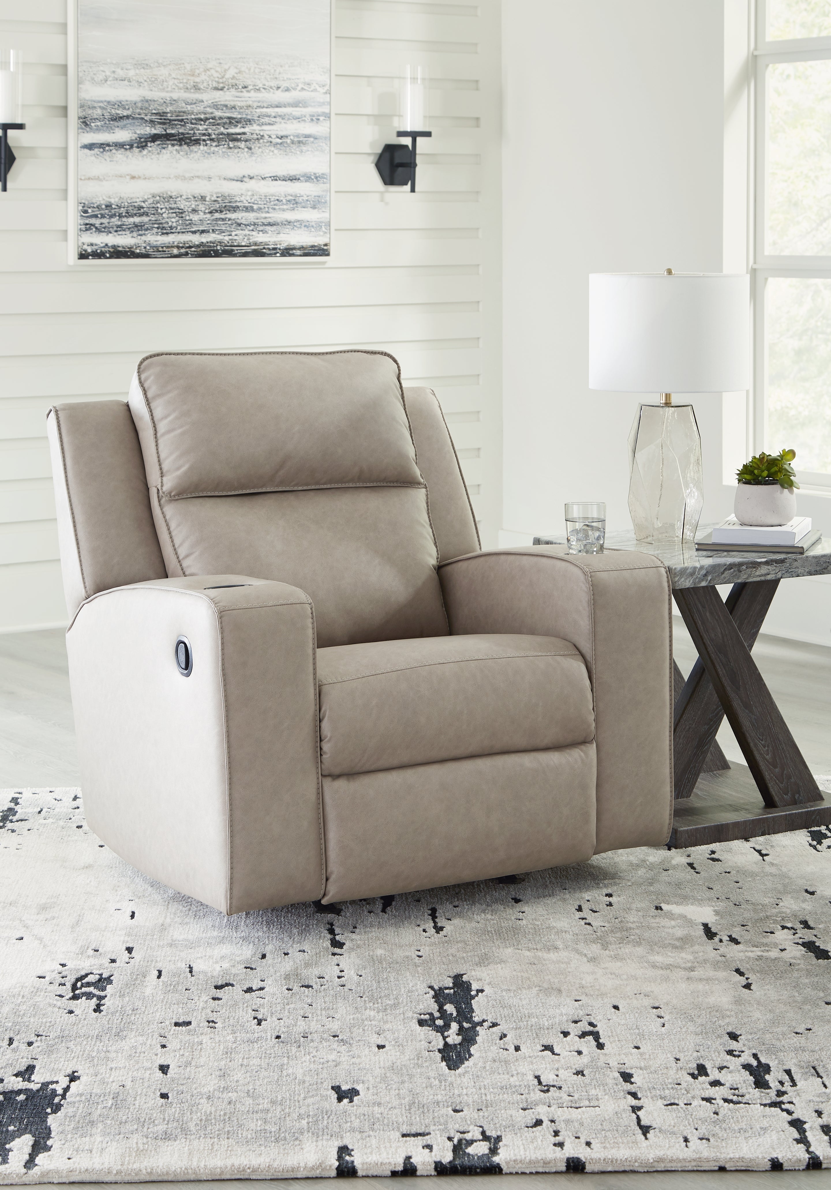Elite Furniture Outlet - Ashley Furniture - Lavenhorne Living Room - Rocker Recliner / Pebble - 6330725