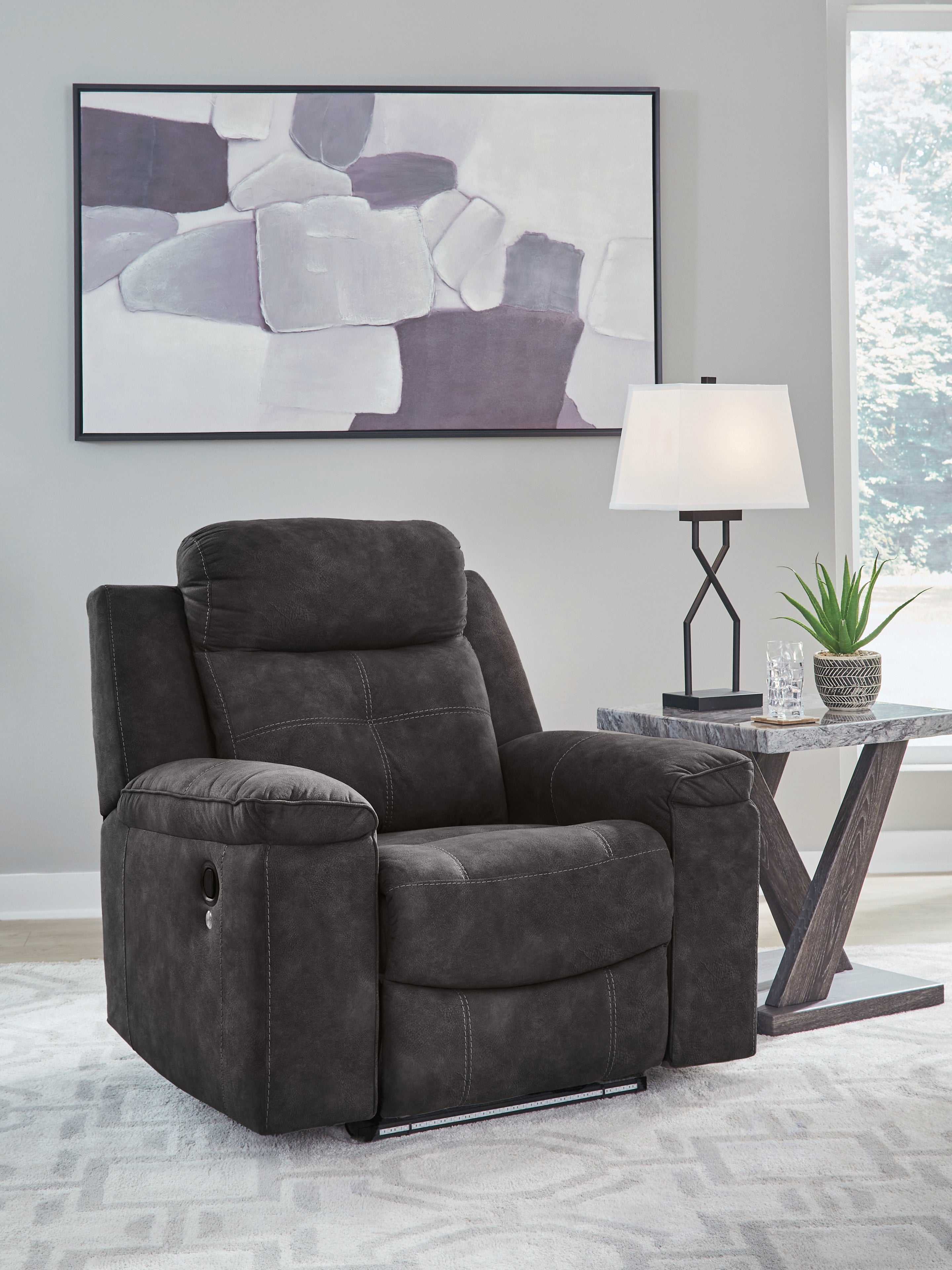 Elite Furniture Outlet - Ashley Furniture - Brysonview Living Room - Zero Wall Recliner / Charcoal - 6360529