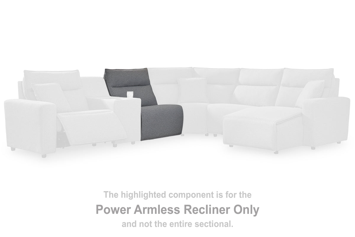Elite Furniture Outlet - Ashley Furniture - ModMax II Sectional - 6-Piece Reclining Sectional with Console / Salt and Pepper - 65906S36
