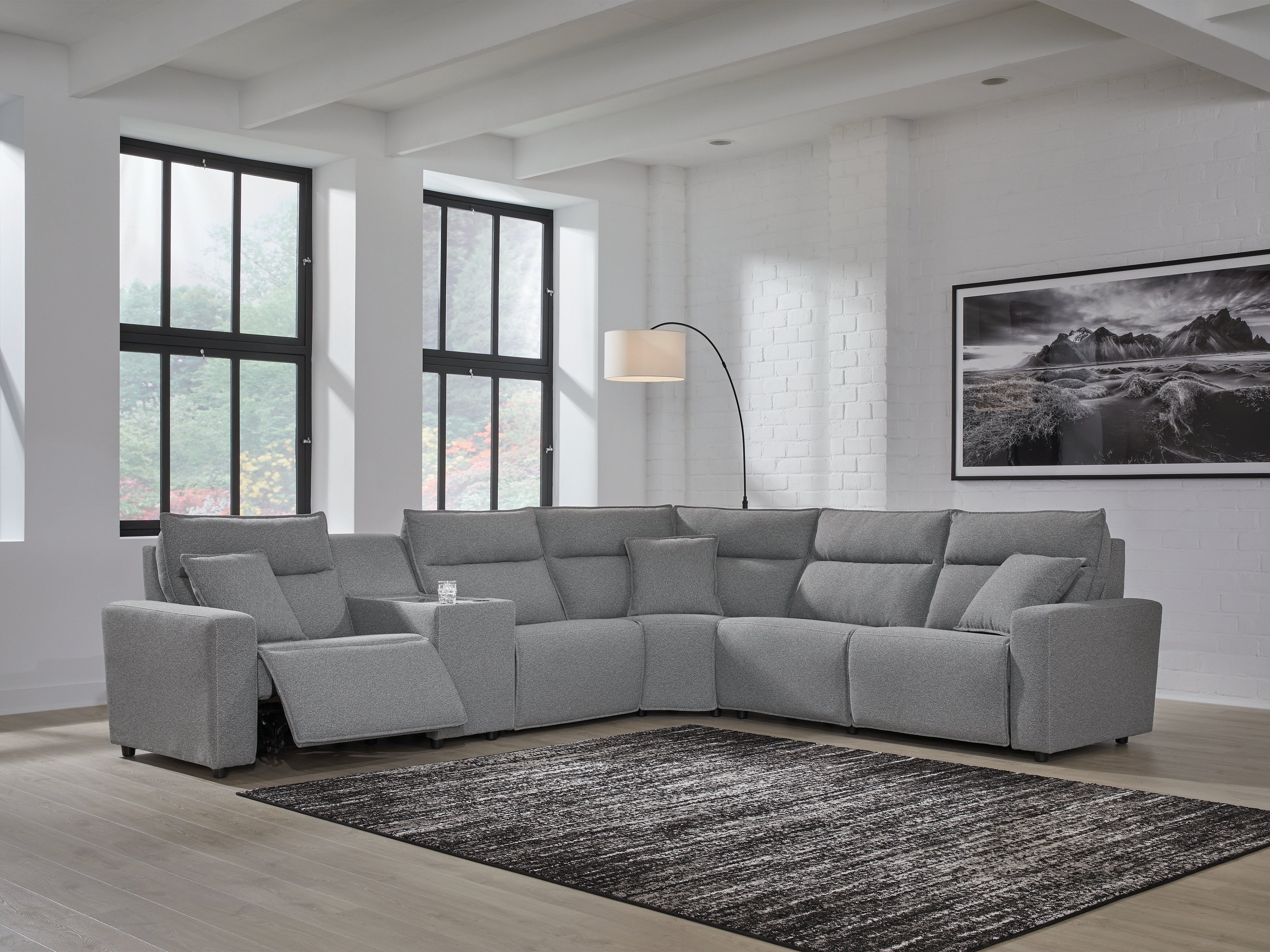 Elite Furniture Outlet - Ashley Furniture - ModMax II Sectional - 6-Piece Power Reclining Sectional / Salt and Pepper - 65906S10