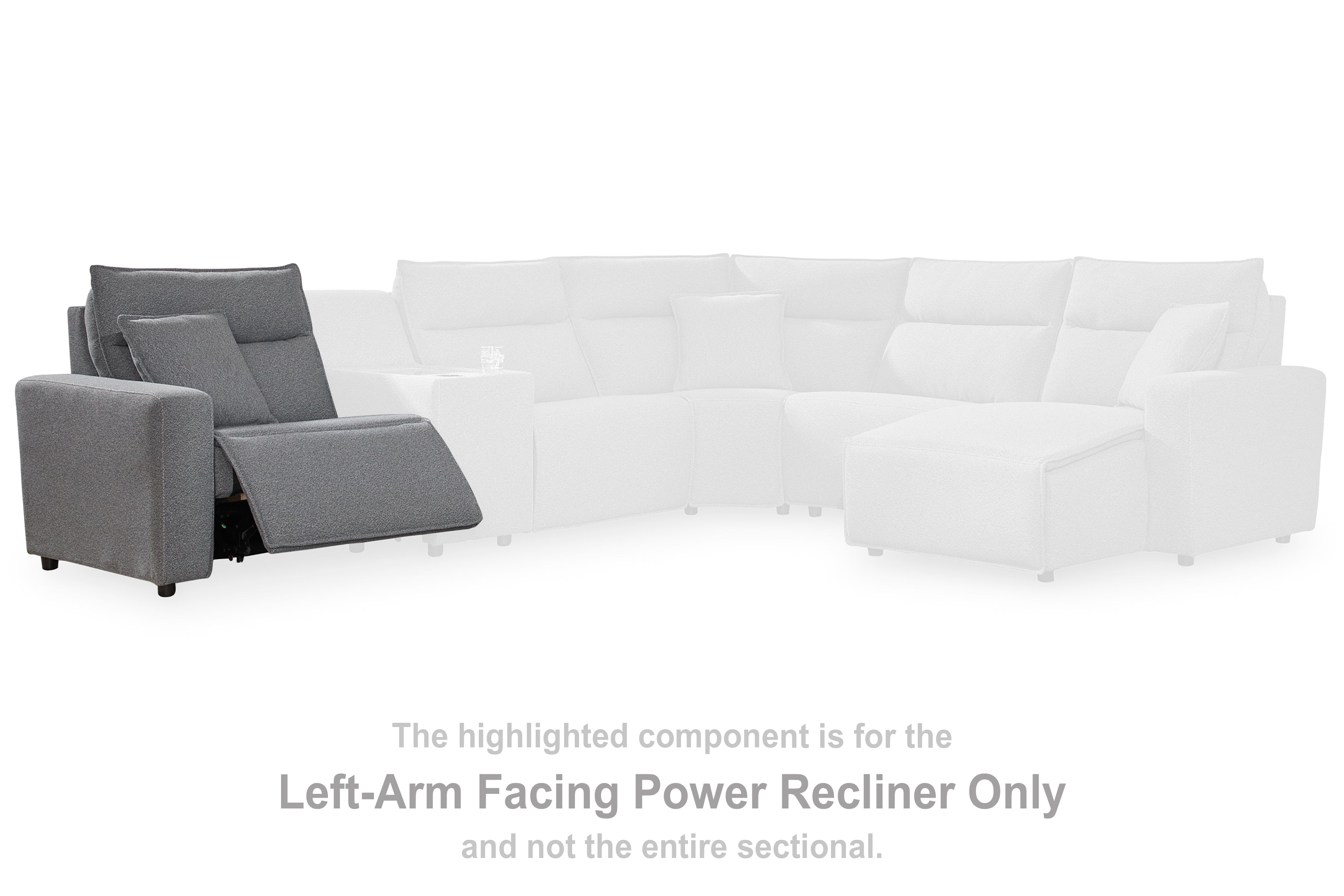 Elite Furniture Outlet - Ashley Furniture - ModMax II Sectional - LAF Zero Wall Power Recliner / Salt and Pepper - 6590658