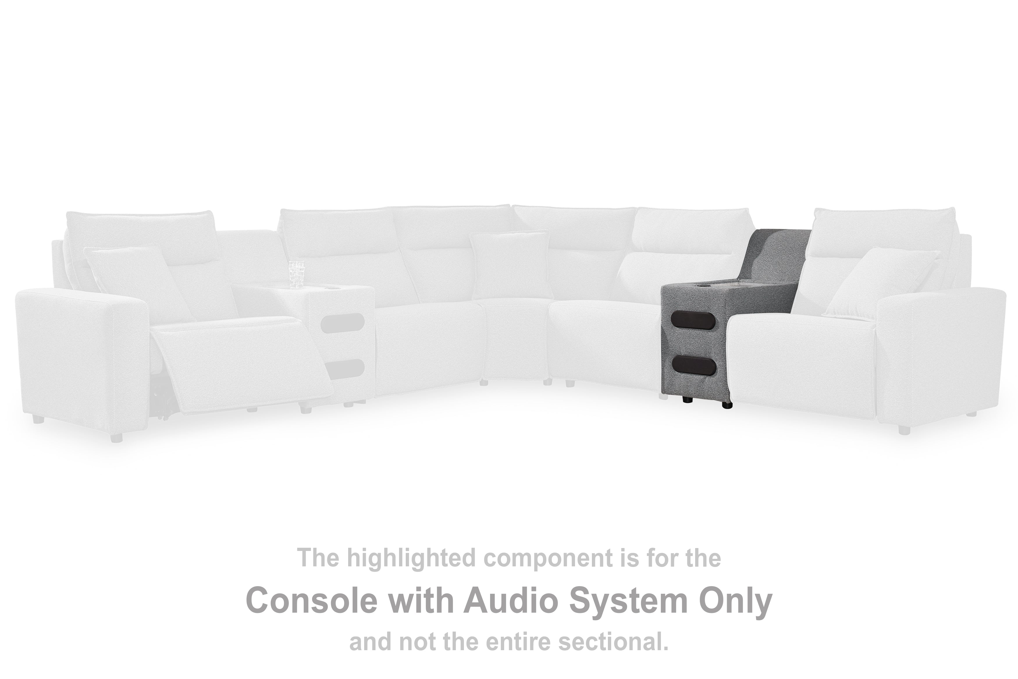 Elite Furniture Outlet - Ashley Furniture - ModMax II Sectional - Console with Audio System / Salt and Pepper - 6590660