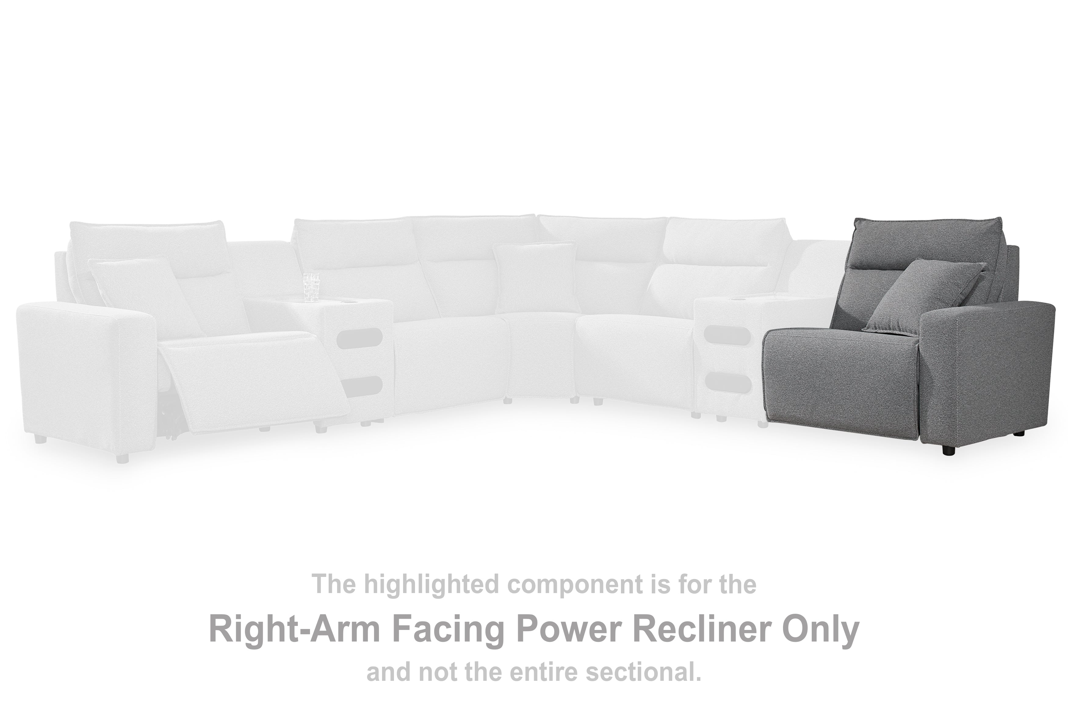 Elite Furniture Outlet - Ashley Furniture - ModMax II Sectional - RAF Zero Wall Power Recliner / Salt and Pepper - 6590662