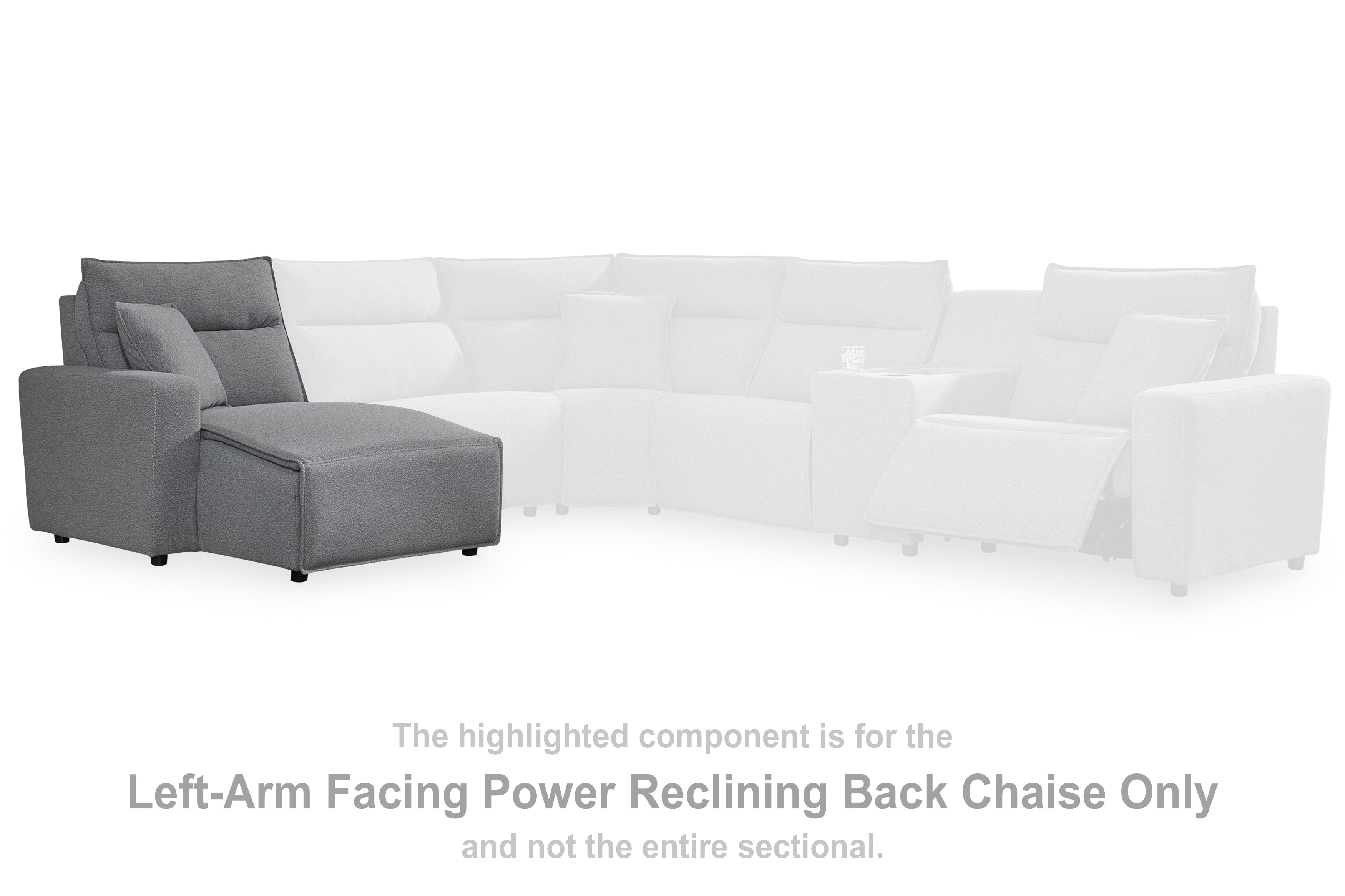 Elite Furniture Outlet - Ashley Furniture - ModMax II Sectional - LAF Press Back Power Chaise / Salt and Pepper - 6590679