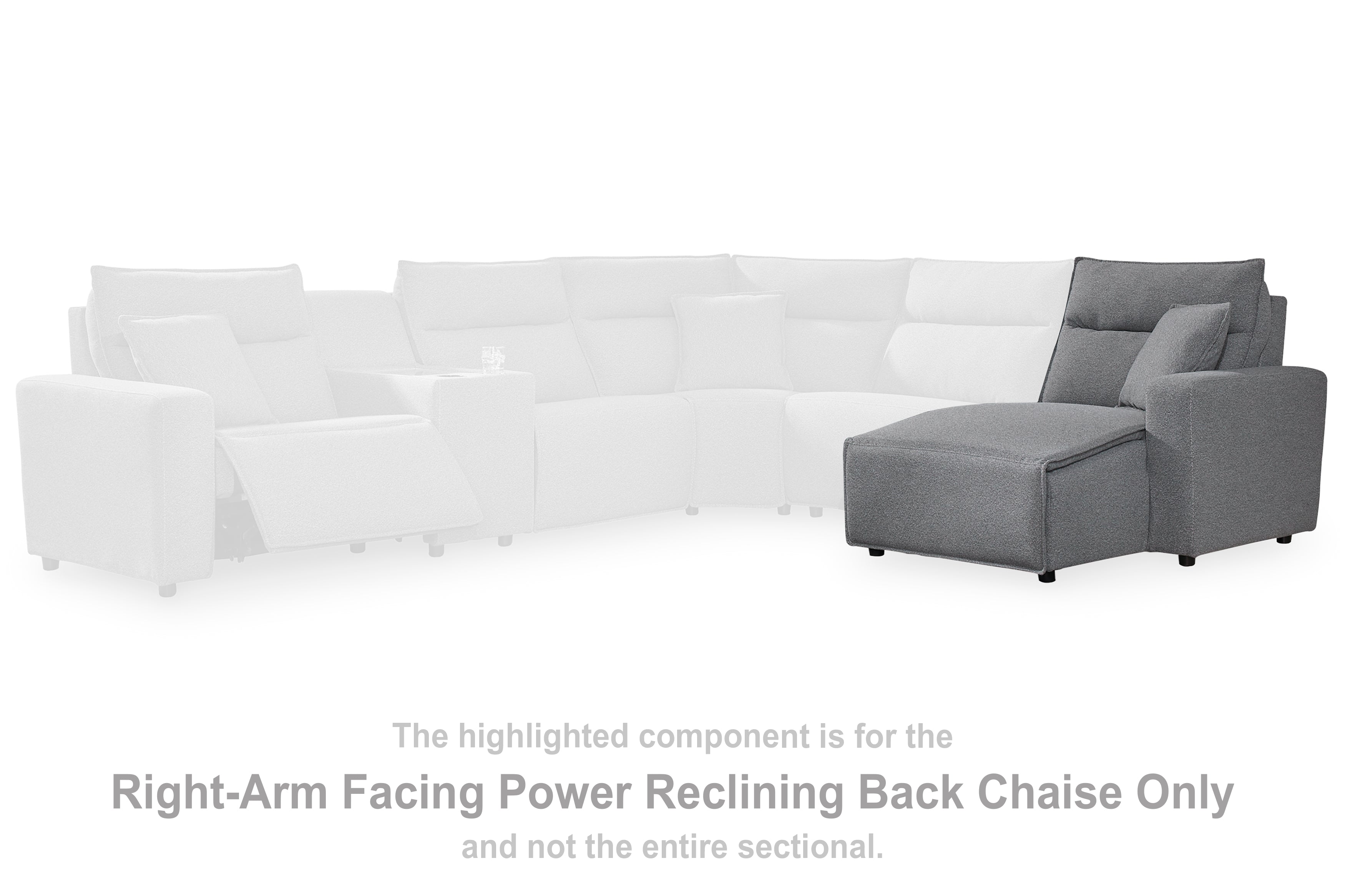 Elite Furniture Outlet - Ashley Furniture - ModMax II Sectional - RAF Press Back Power Chaise / Salt and Pepper - 6590697