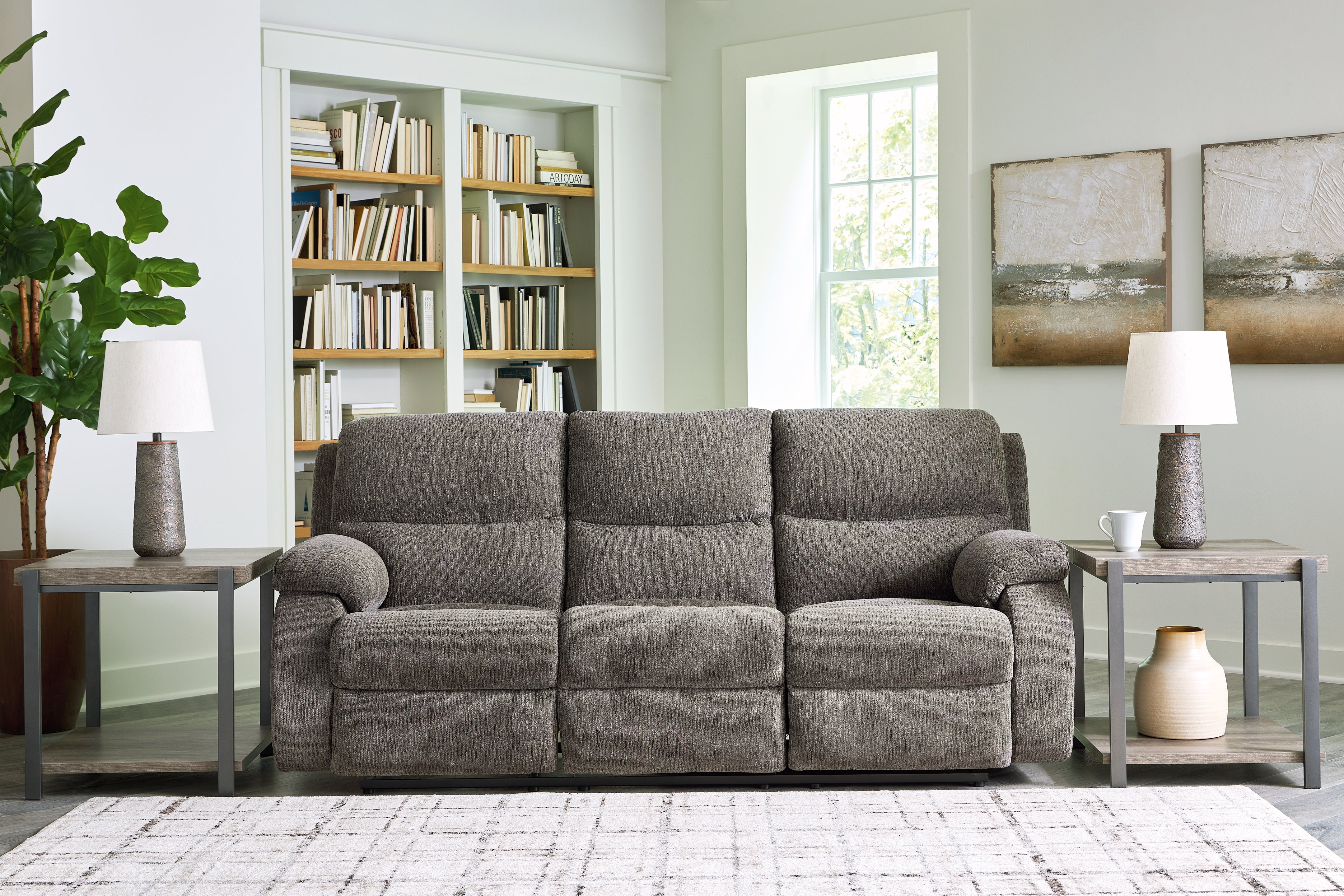 Elite Furniture Outlet - Ashley Furniture - Scranto Living Room - Reclining Sofa / Brindle - 6650288