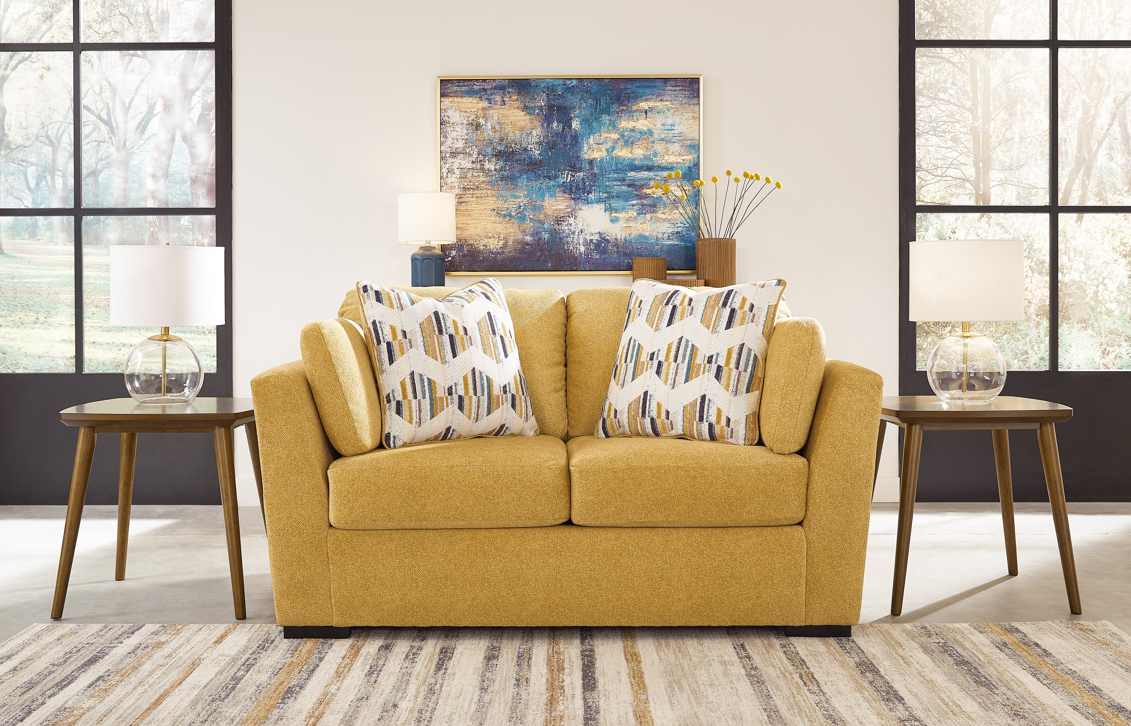 Elite Furniture Outlet - Ashley Furniture - Keerwick Living Room - Loveseat / Sunflower - 6750635