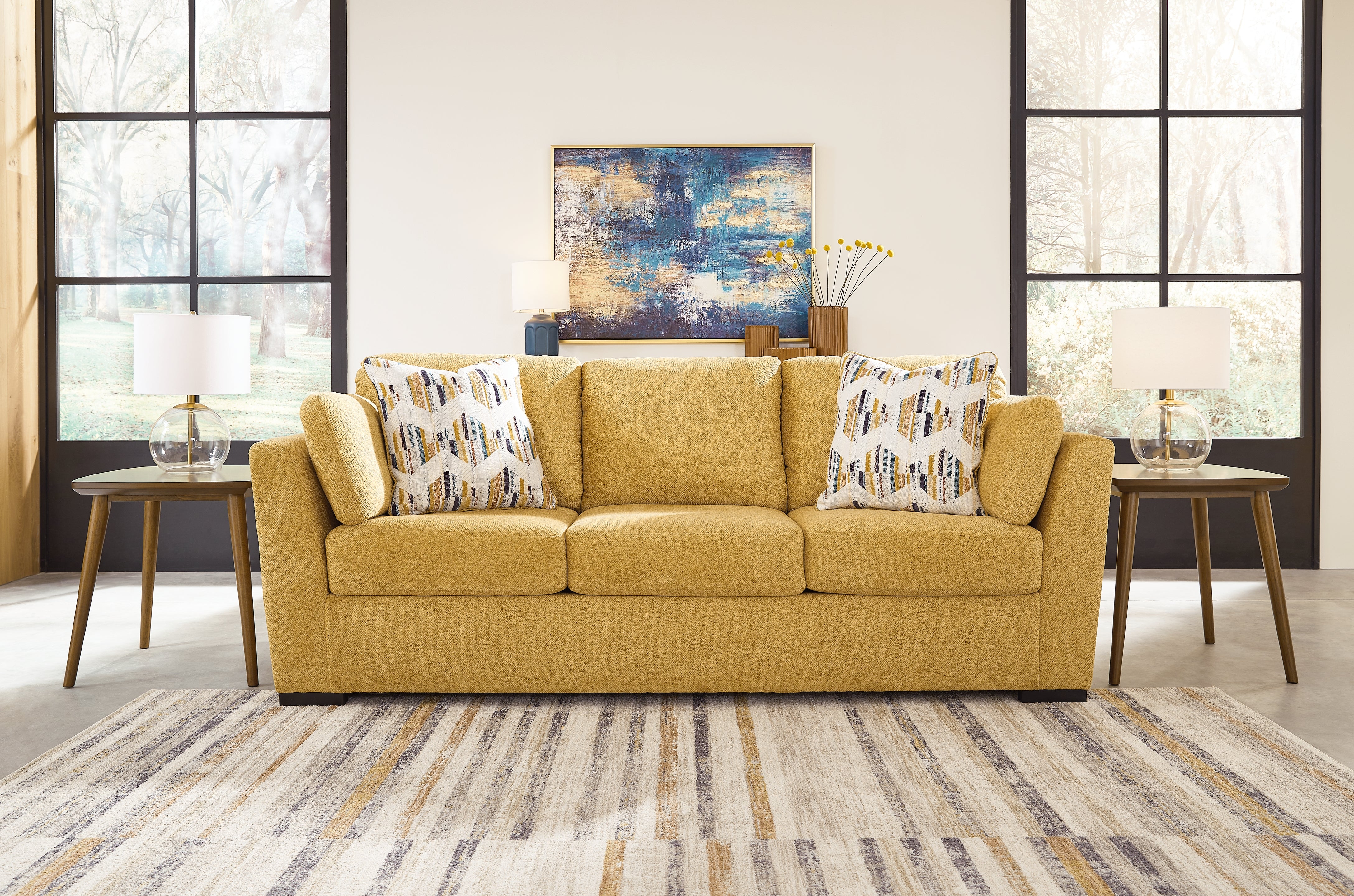 Elite Furniture Outlet - Ashley Furniture - Keerwick Living Room - Queen Sofa Sleeper / Teal - 6750739