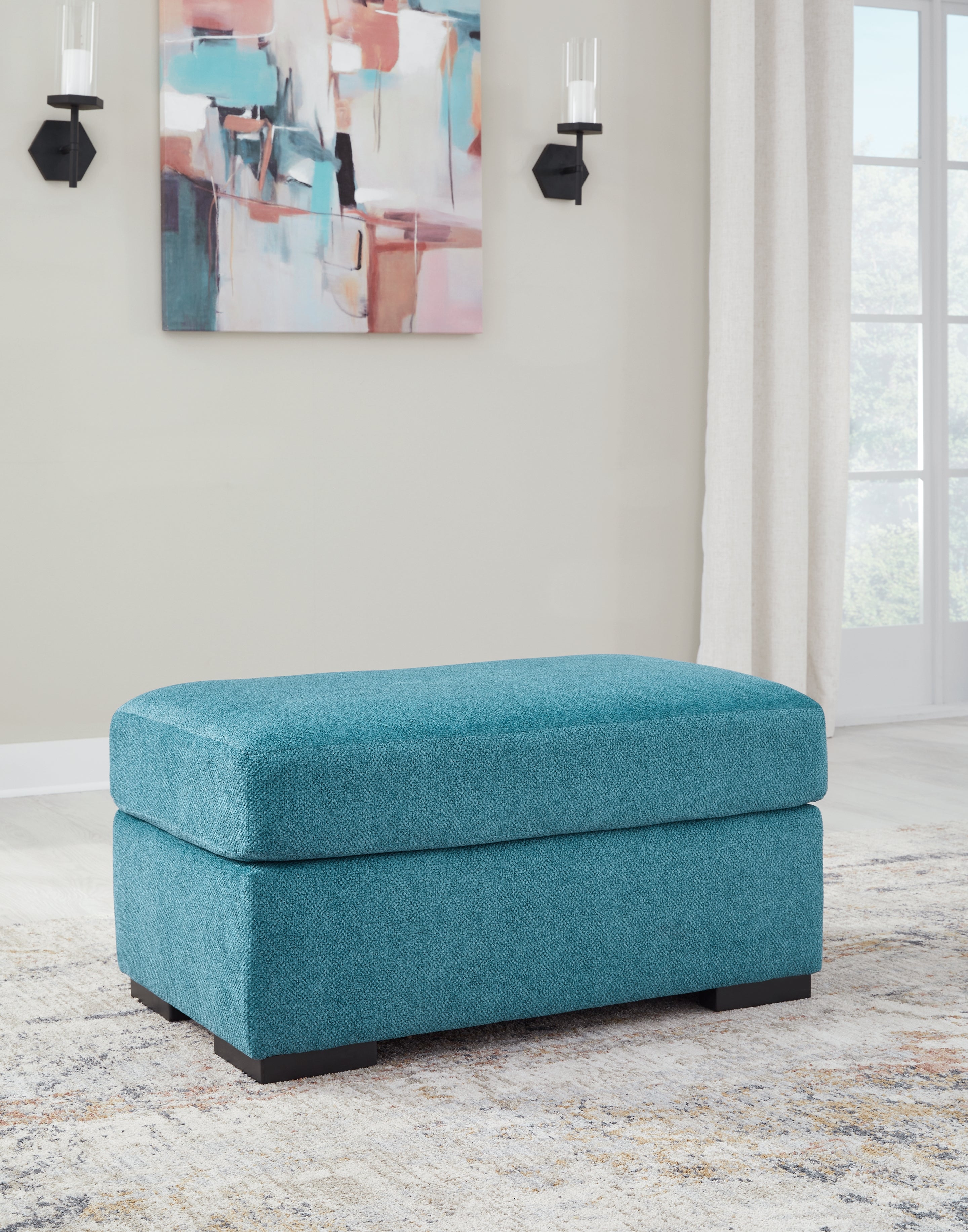 Elite Furniture Outlet - Ashley Furniture - Keerwick Living Room - Ottoman / Teal - 6750714