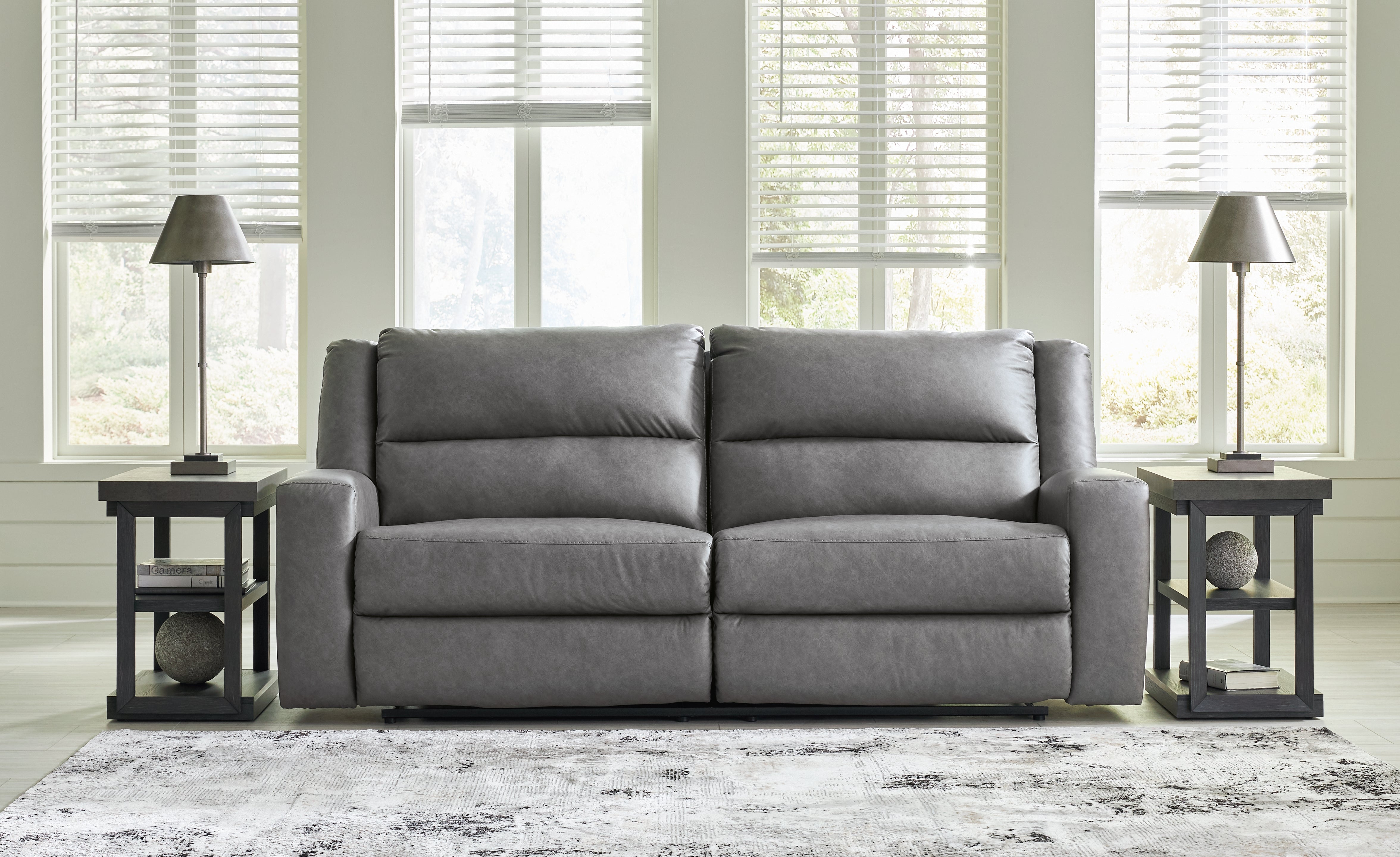 Elite Furniture Outlet - Ashley Furniture - Brixworth Living Room - 2 Seat Reclining Sofa / Slate - 6910681