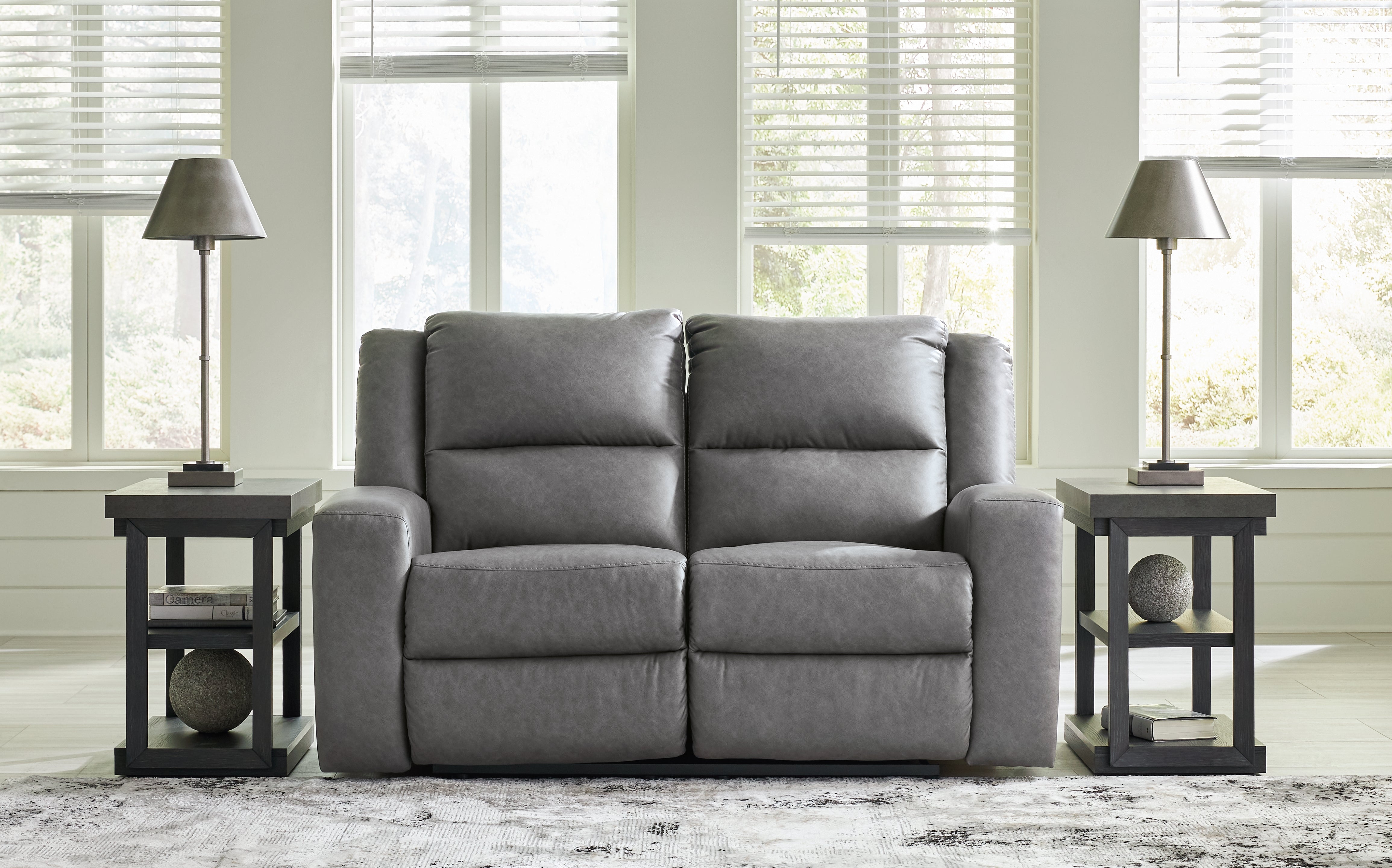 Elite Furniture Outlet - Ashley Furniture - Brixworth Living Room - 2 Seat Reclining Sofa / Slate - 6910681