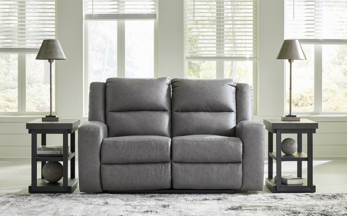 Elite Furniture Outlet - Ashley Furniture - Brixworth Living Room - 2 Seat Reclining Sofa / Slate - 6910681