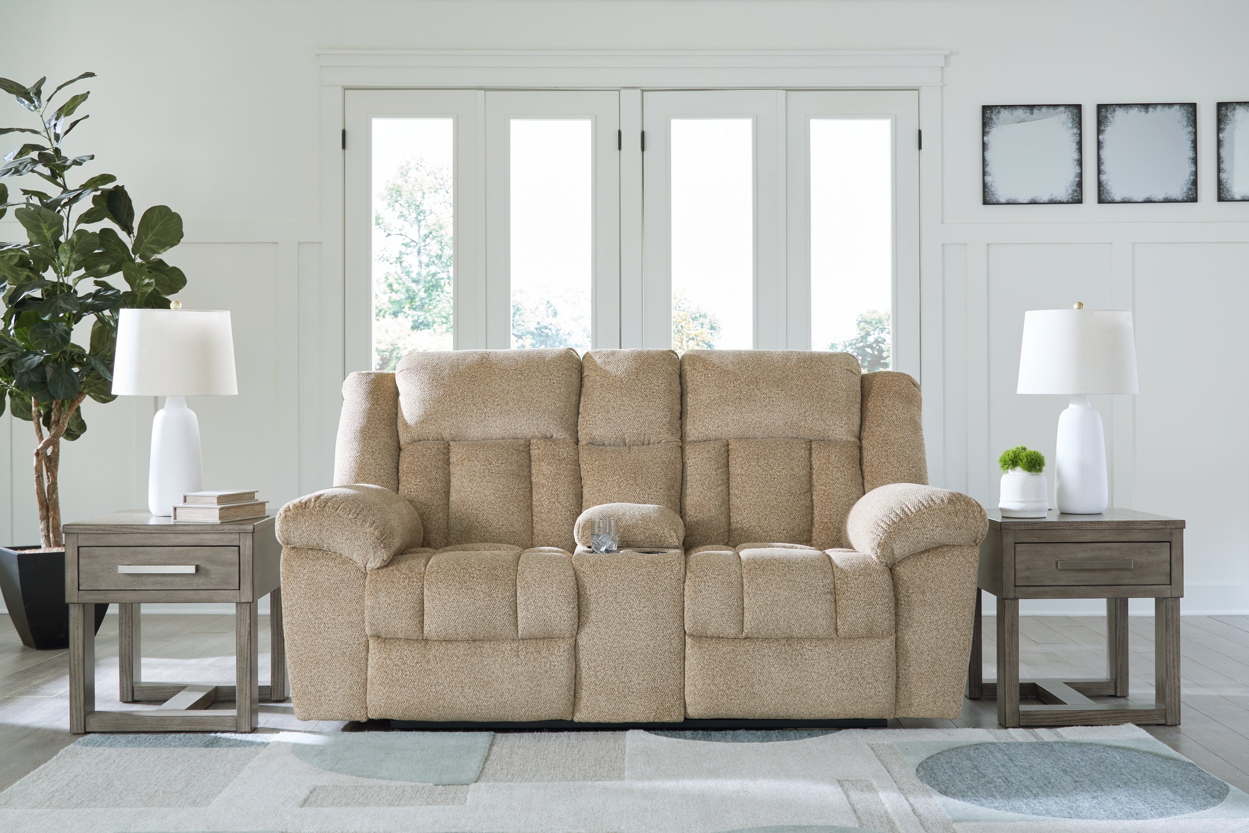 Elite Furniture Outlet - Ashley Furniture - Tip-Off Living Room - PWR REC Loveseat/CON/ADJ HDRST / Wheat - 6930518