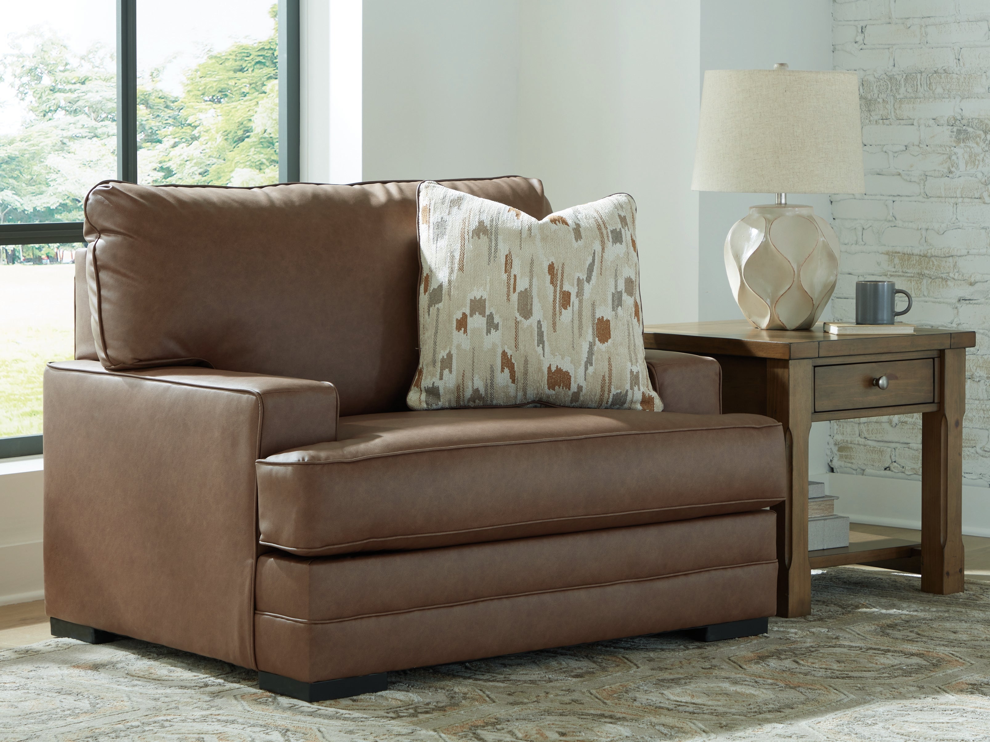 Elite Furniture Outlet - Ashley Furniture - VillaCourt Living Room - Chair and a Half / Caramel - 7490923