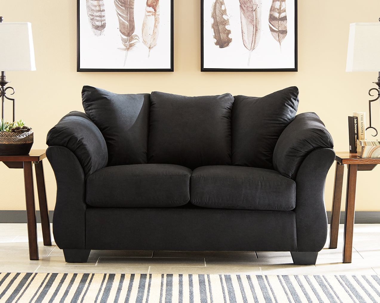 Elite Furniture Outlet - Ashley Furniture - Darcy Living Room - Loveseat / Black - 7500835