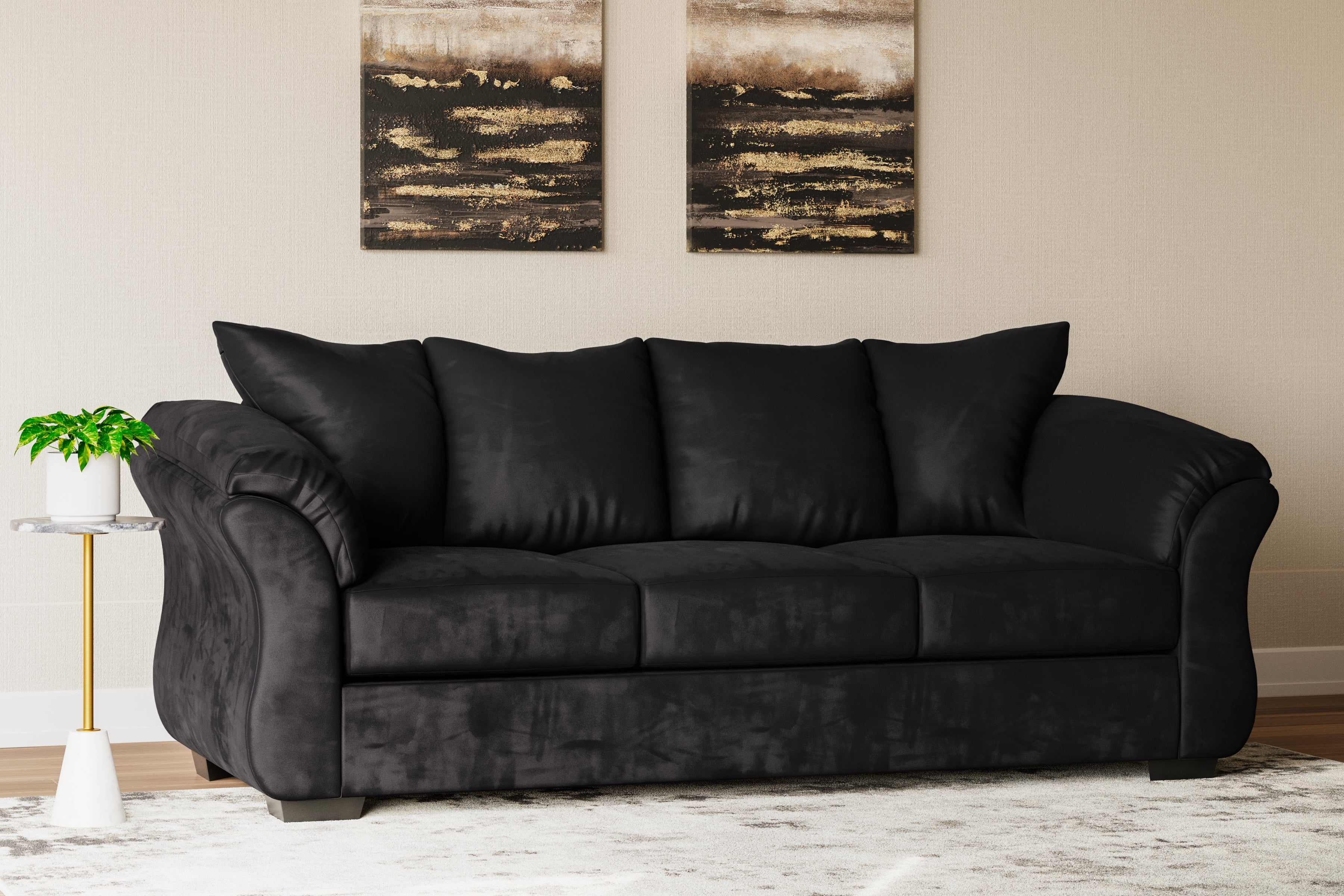 Elite Furniture Outlet - Ashley Furniture - Darcy Living Room - Sofa / Black - 7500838