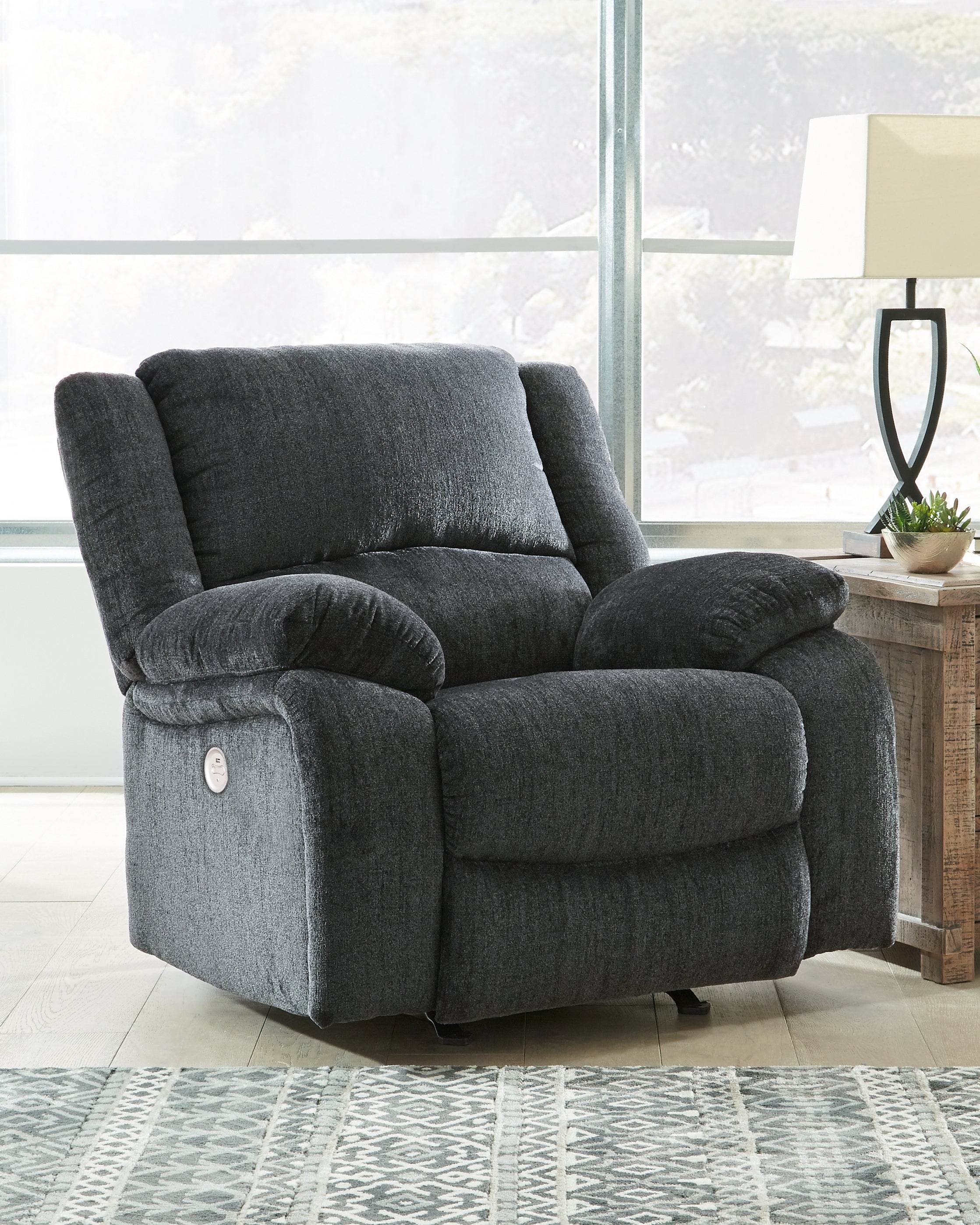 Elite Furniture Outlet - Ashley Furniture - Draycoll Living Room - Power Rocker Recliner / Slate - 7650498