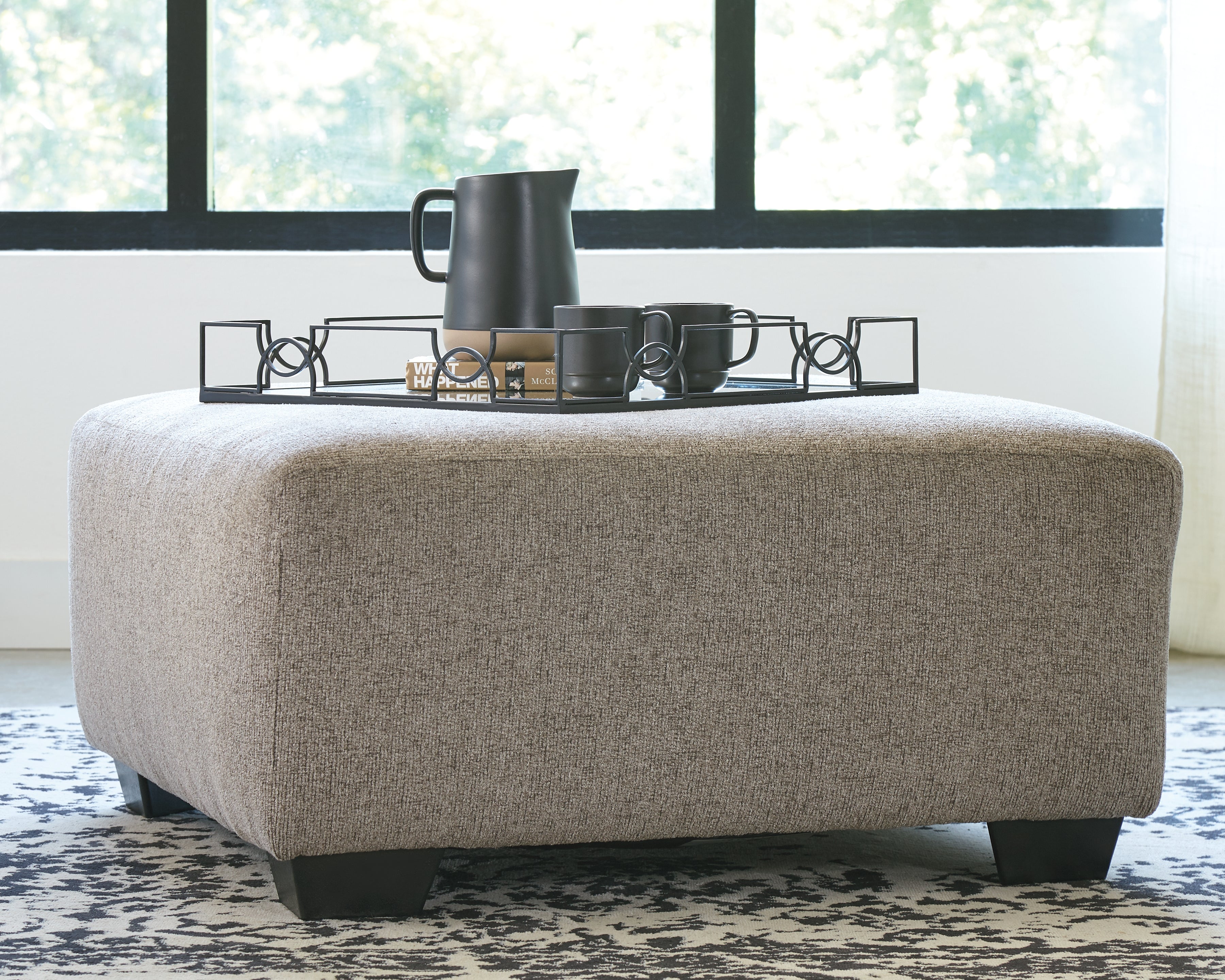 Elite Furniture Outlet - Ashley Furniture - Ballinasloe Living Room - Oversized Accent Ottoman / Platinum - 8070208