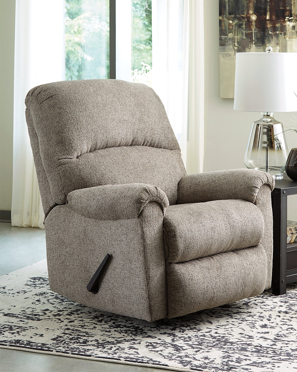 Elite Furniture Outlet - Ashley Furniture - Ballinasloe Living Room - Rocker Recliner / Platinum - 8070225