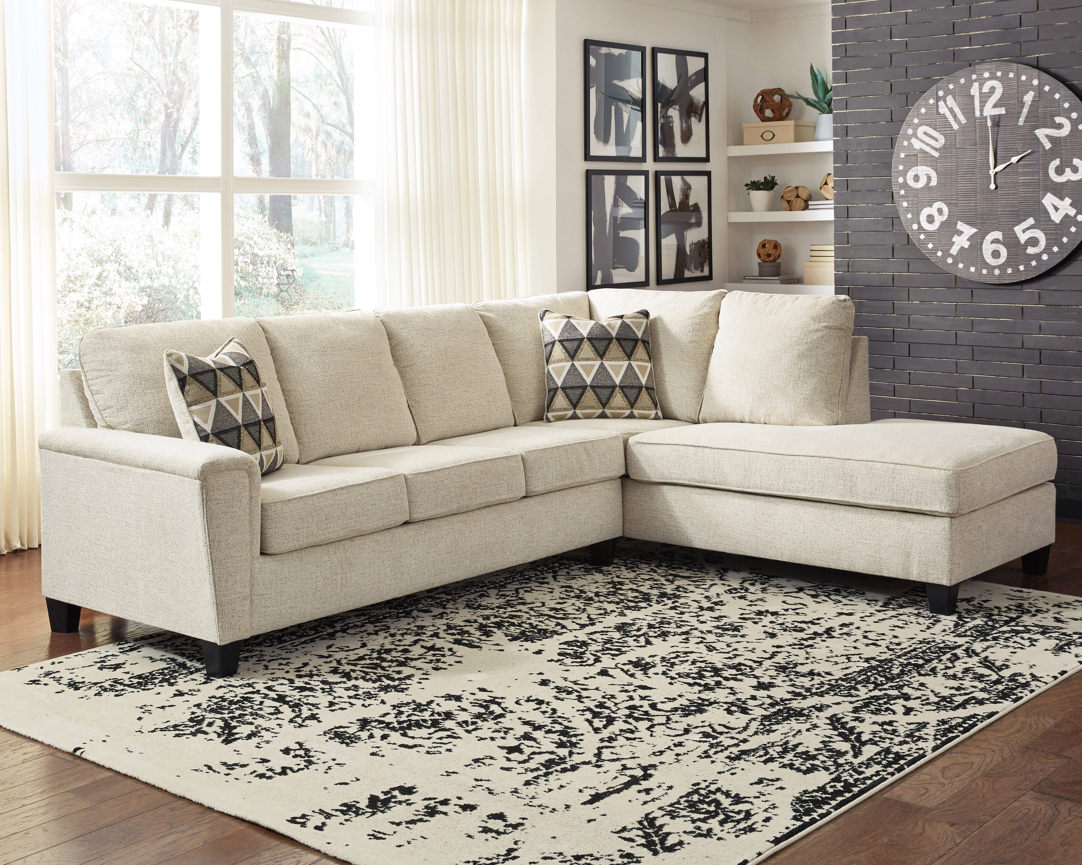 Elite Furniture Outlet - Ashley Furniture - Abinger Sectional - LAF 2-Piece Sectional with Chaise / Natural - 83904S2