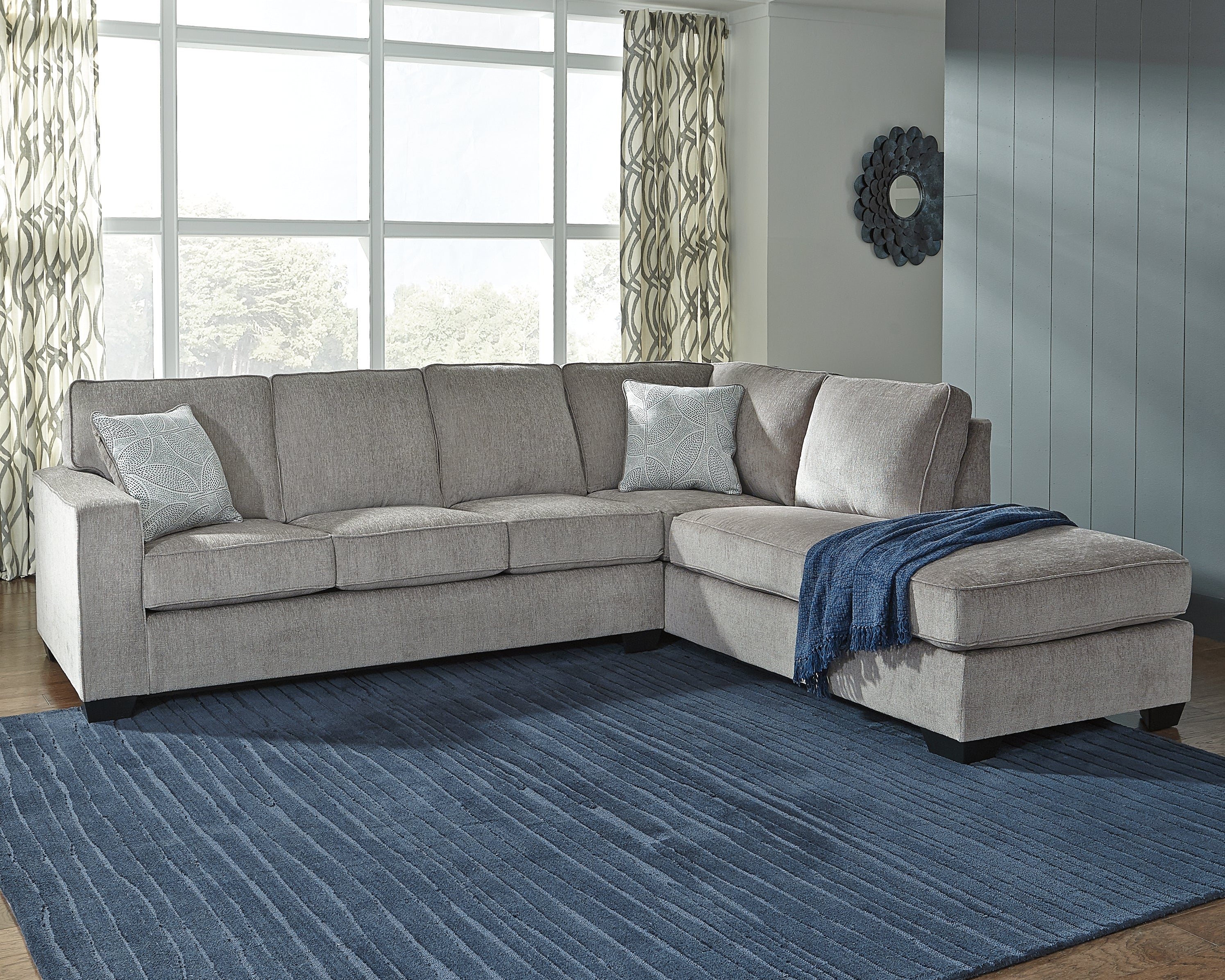 Elite Furniture Outlet - Ashley Furniture - Altari Sectional - LAF 2-Piece Sectional with Chaise / Alloy - 87214S2