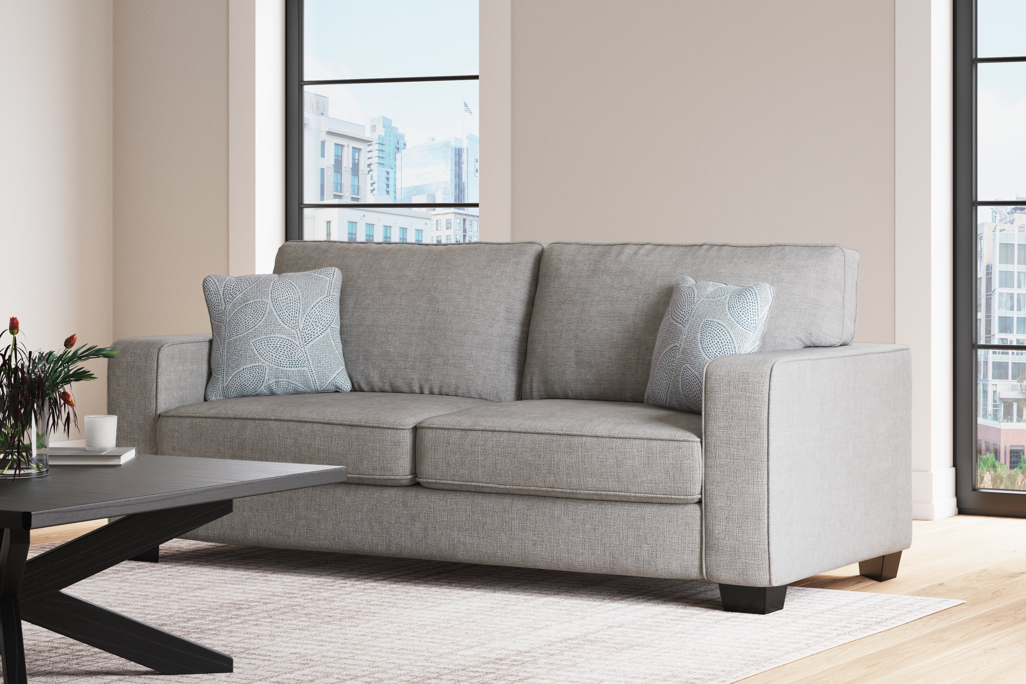 Elite Furniture Outlet - Ashley Furniture - Altari Living Room - Sofa / Alloy - 8721438