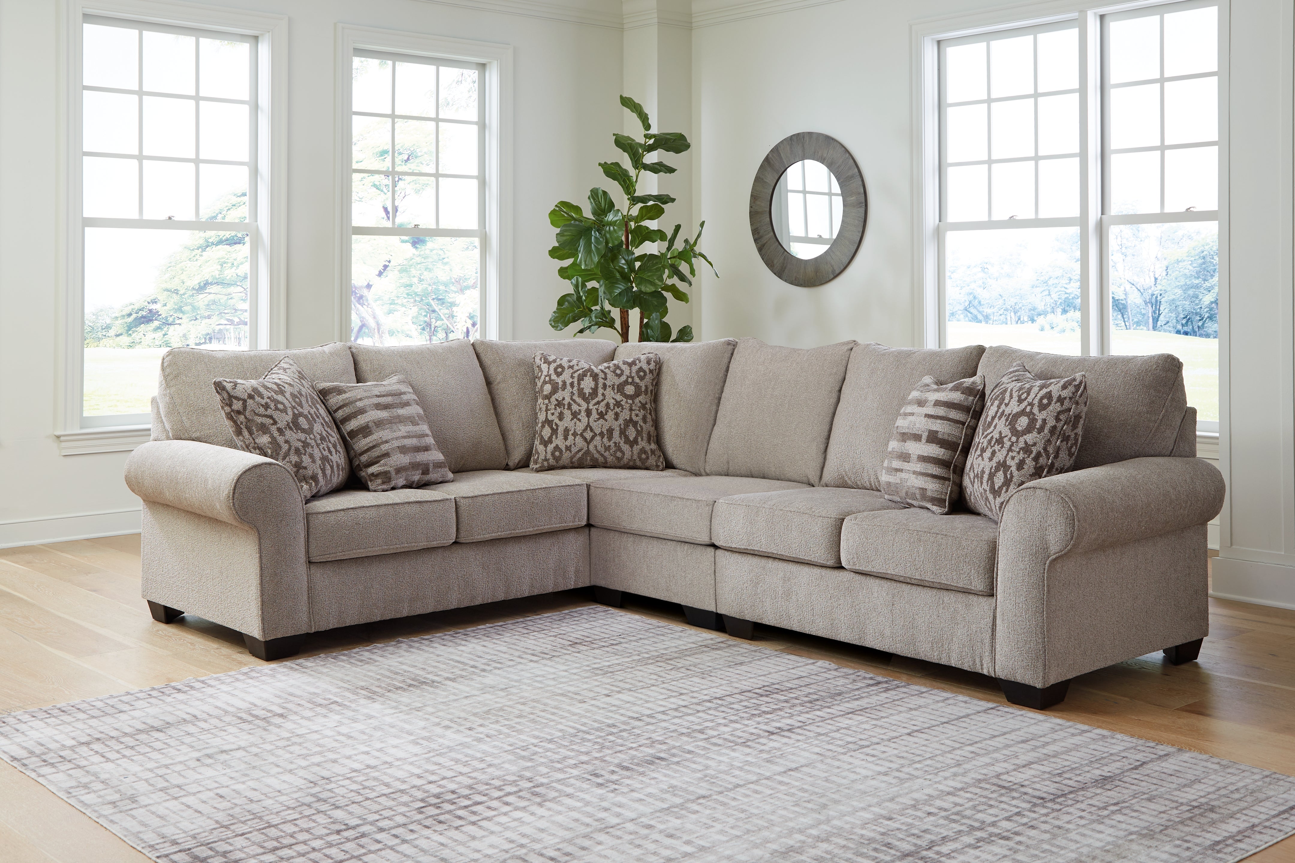 Elite Furniture Outlet - Ashley Furniture - Claireah Sectional - LAF 3-Piece Sectional / Umber - 90603S3