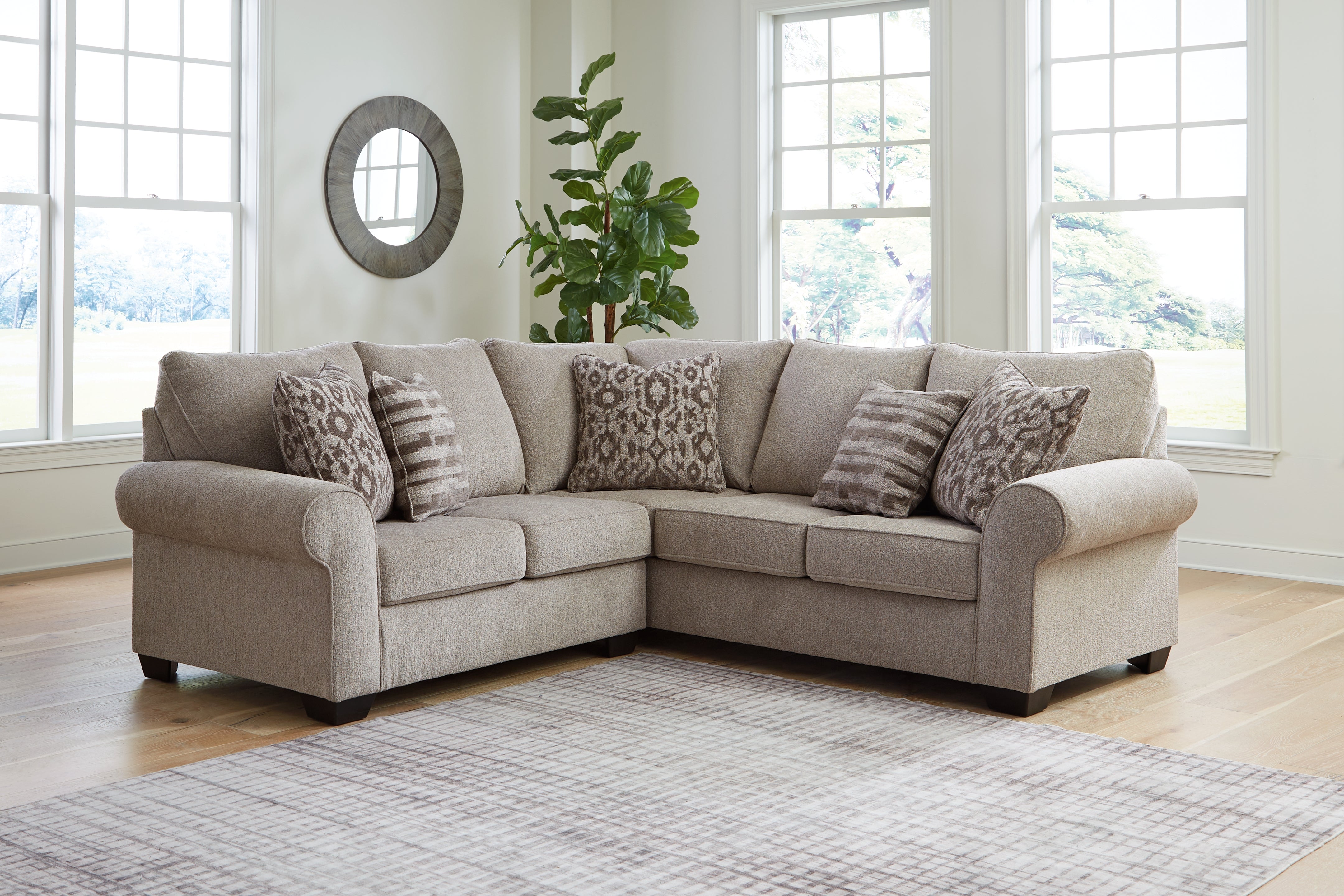 Elite Furniture Outlet - Ashley Furniture - Claireah Sectional - RAF 2-Piece Sectional / Umber - 90603S2