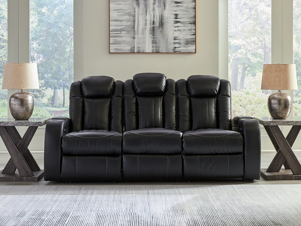 Elite Furniture Outlet - Ashley Furniture - Caveman Den Living Room - PWR REC Sofa with ADJ Headrest / Midnight - 9070315