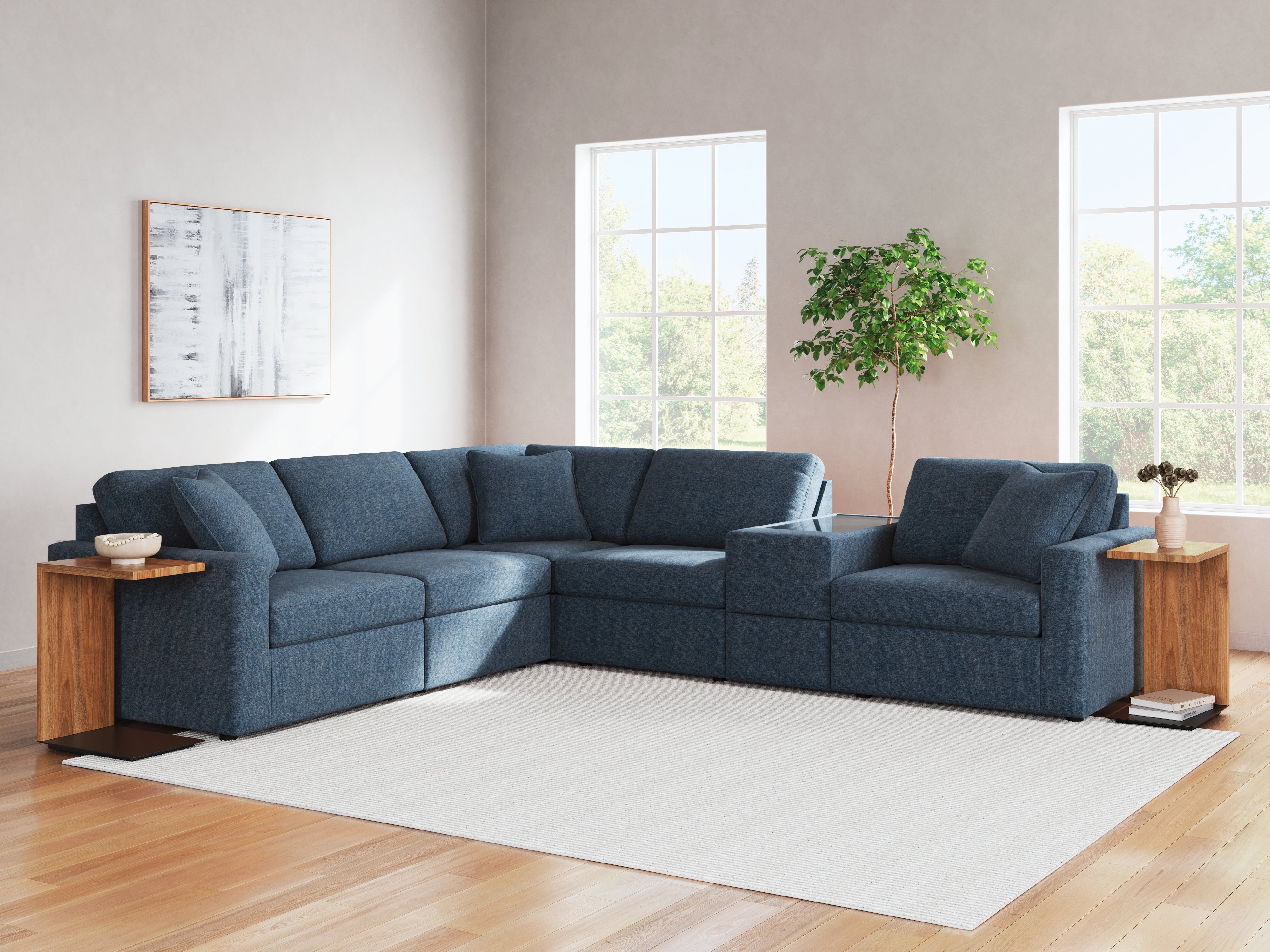 Elite Furniture Outlet - Ashley Furniture - Modmax Sectional - RAF 6-Piece Sectional / Ink - 92101S7