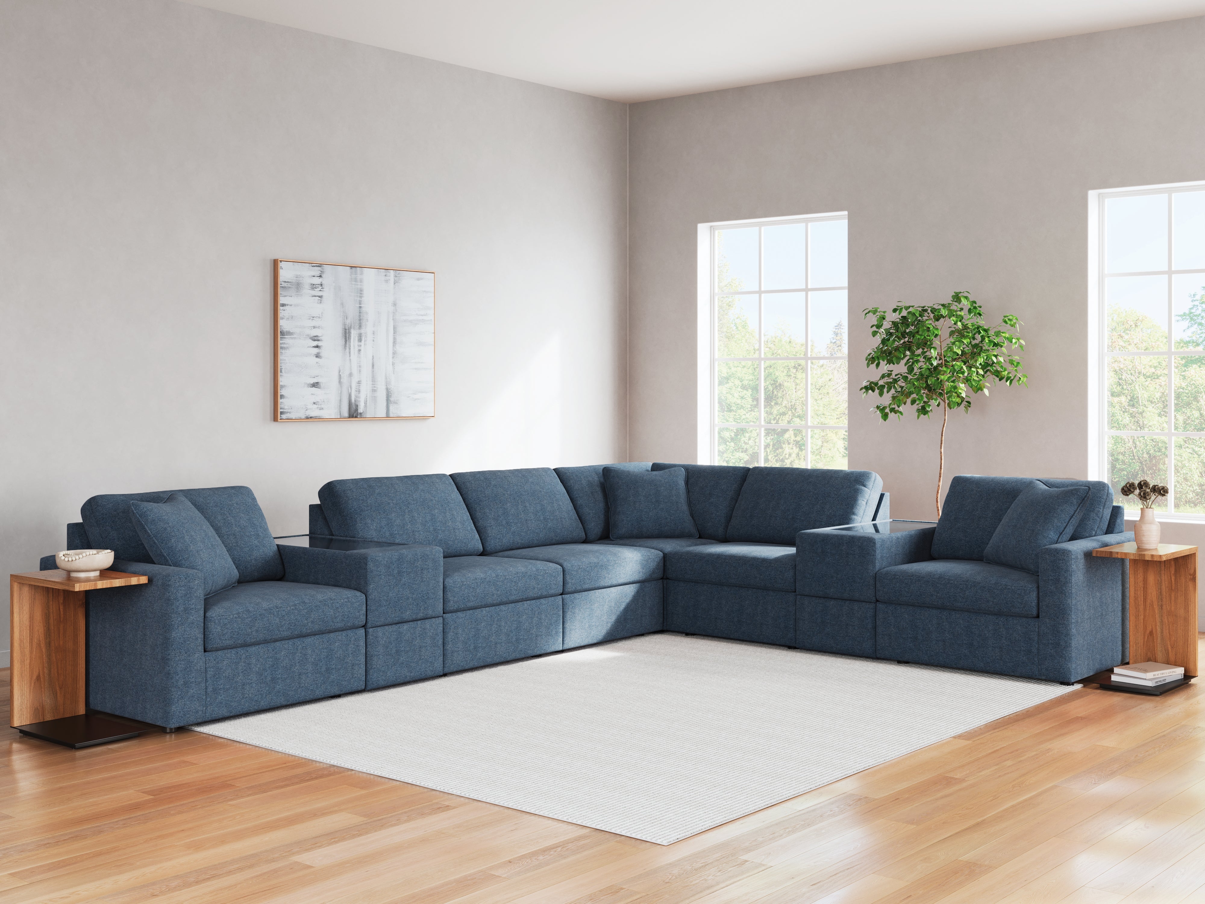 Elite Furniture Outlet - Ashley Furniture - Modmax Sectional - RAF 8-Piece Sectional / Ink - 92101S11