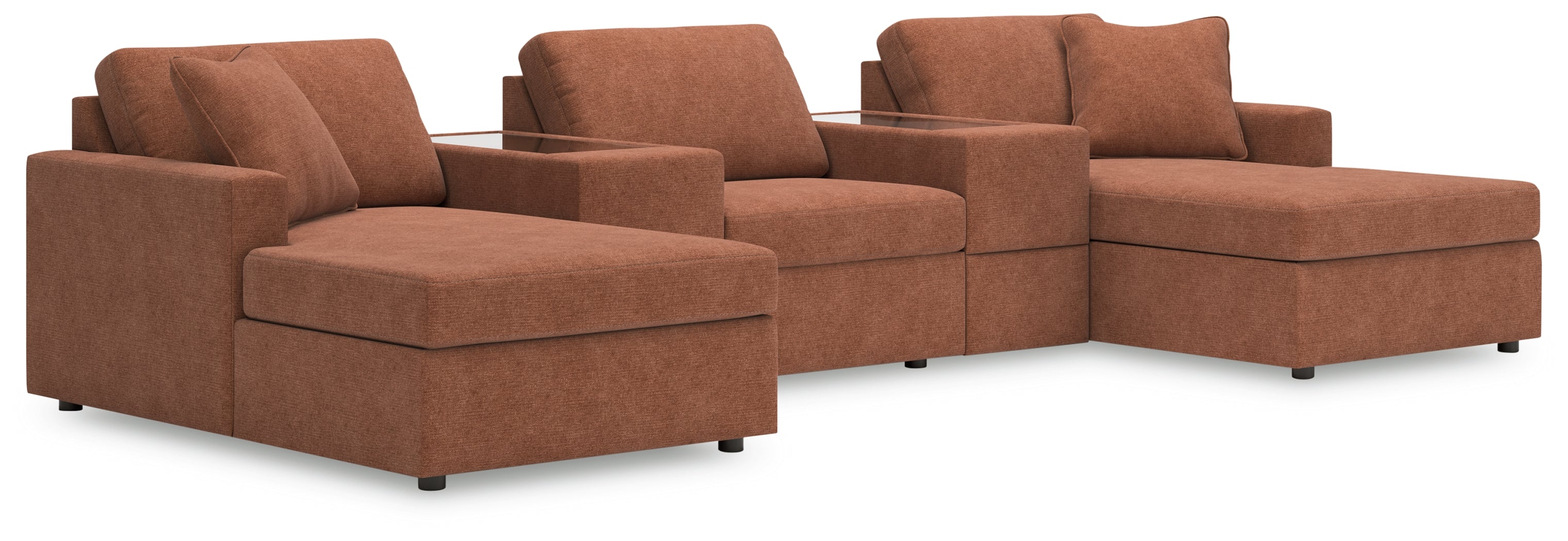 Elite Furniture Outlet - Ashley Furniture - Modmax Sectional - RAF 5-Piece Pit Sectional / Spice - 92102S44
