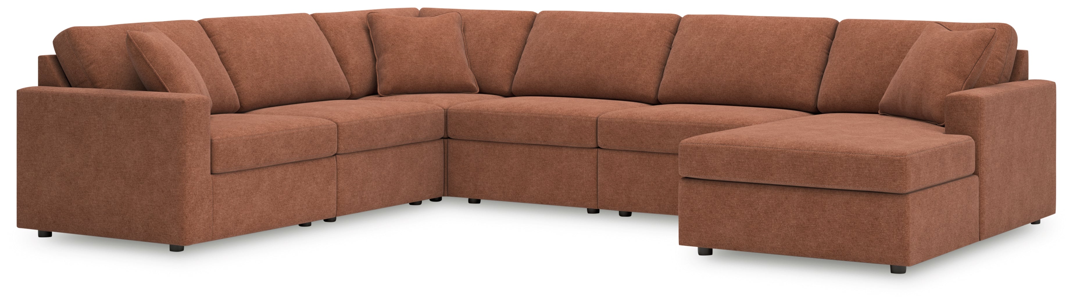 Elite Furniture Outlet - Ashley Furniture - Modmax Sectional - RAF 6-Piece Sectional with Chaise / Spice - 92102S46