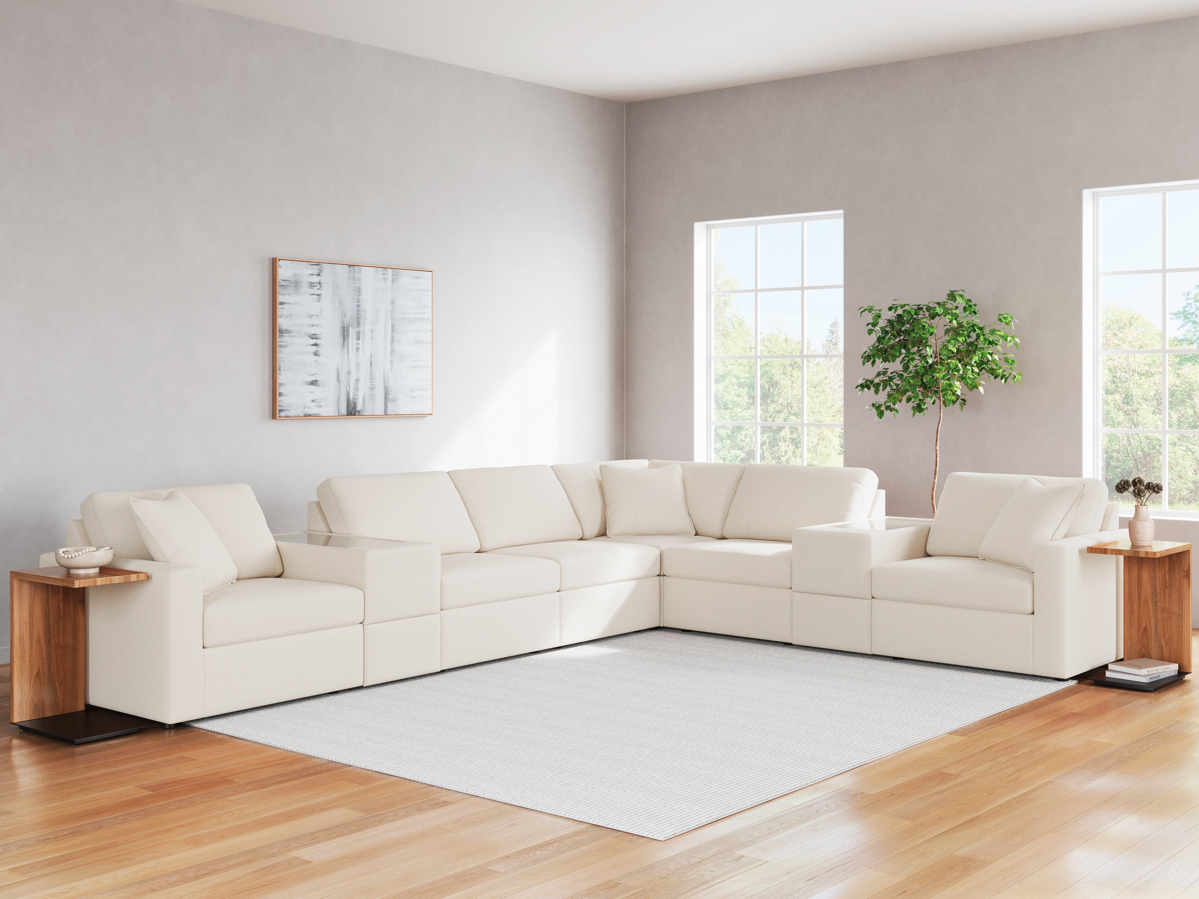 Elite Furniture Outlet - Ashley Furniture - Modmax Sectional - RAF 8-Piece Sectional / Oyster - 92103S11