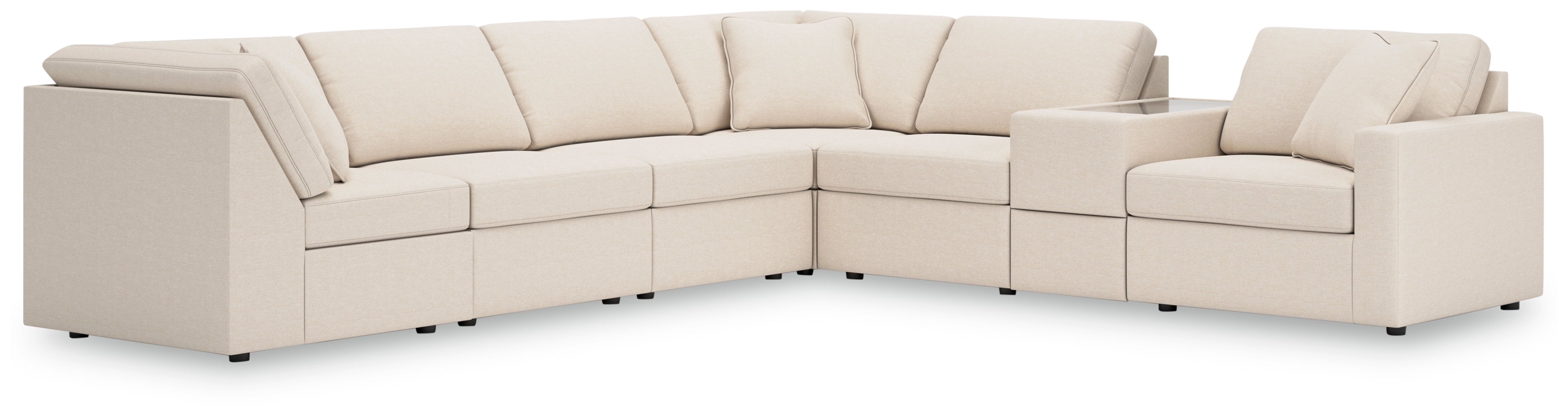 Elite Furniture Outlet - Ashley Furniture - Modmax Sectional - 7-Piece Sectional with Storage Console / Oyster - 92103S32