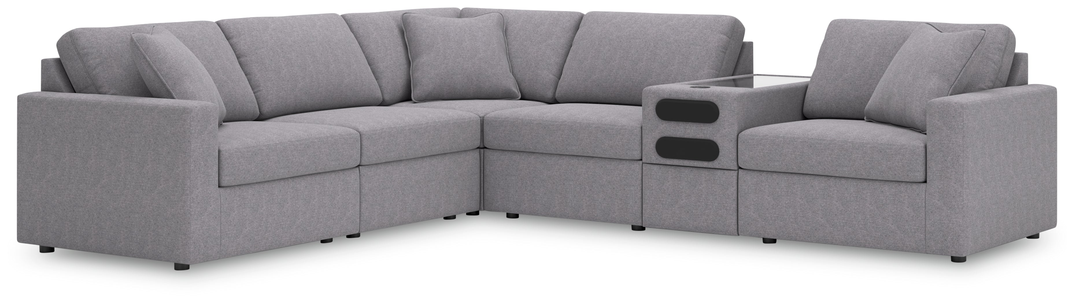 Elite Furniture Outlet - Ashley Furniture - Modmax Sectional - RAF 6-Piece Sectional / Granite - 92104S14