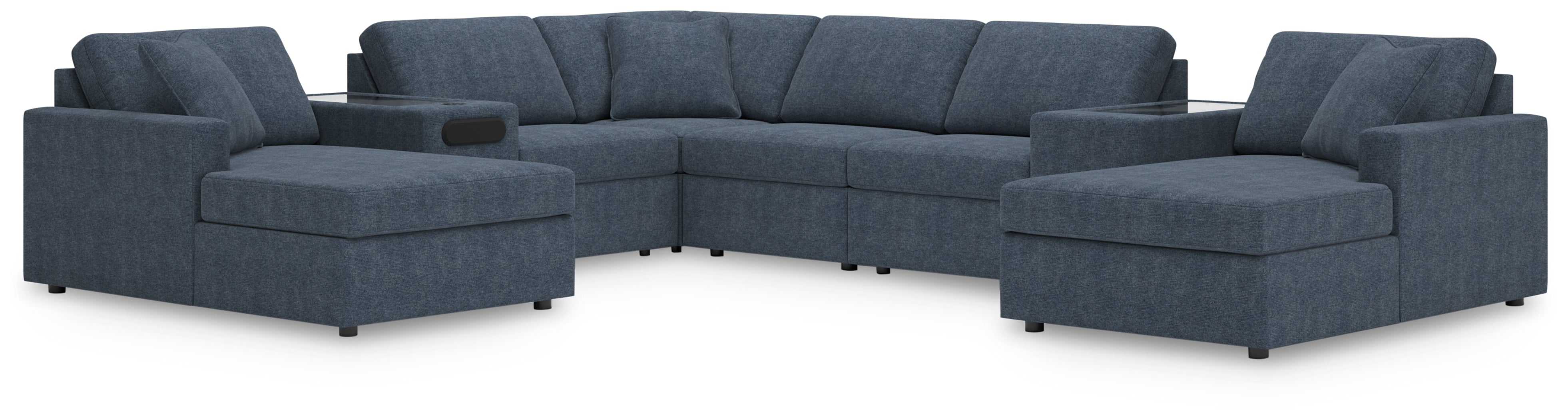 Elite Furniture Outlet - Ashley Furniture - Modmax Sectional - RAF 8-Piece Sectional with Chaise / Ink - 92121S31