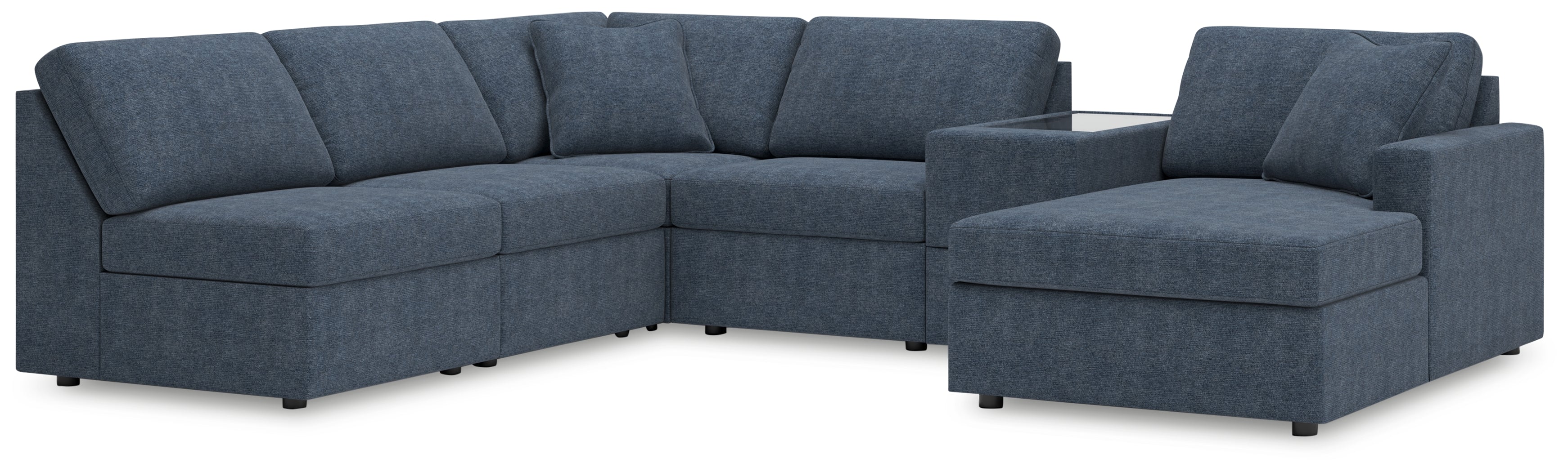 Elite Furniture Outlet - Ashley Furniture - Modmax Sectional - 6-Piece Sectional with Chaise and Storage Console / Ink - 92121S22