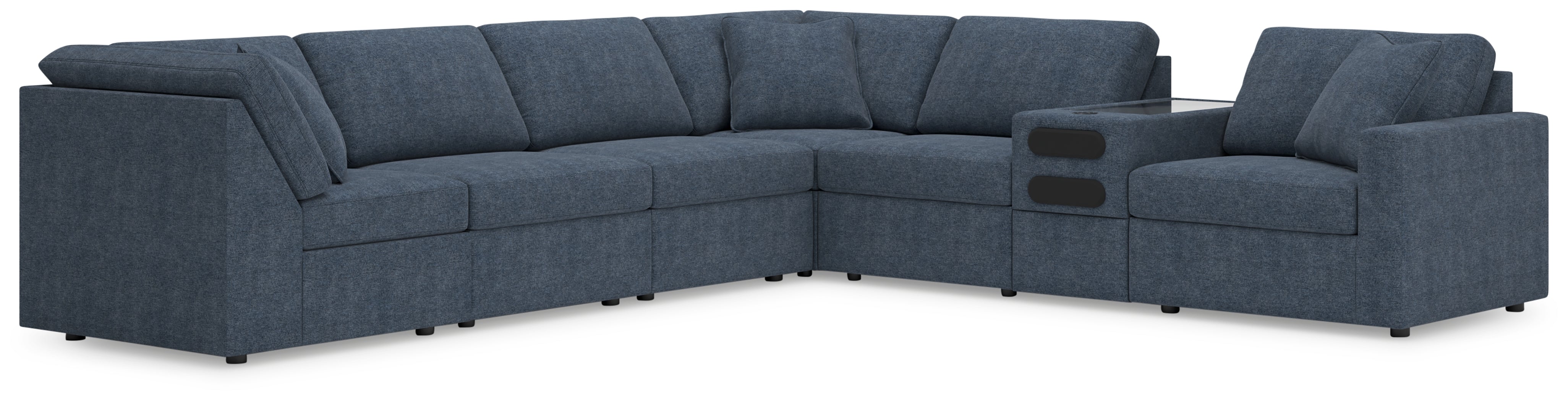 Elite Furniture Outlet - Ashley Furniture - Modmax Sectional - 7-Piece Sectional with Audio Console / Ink - 92121S34