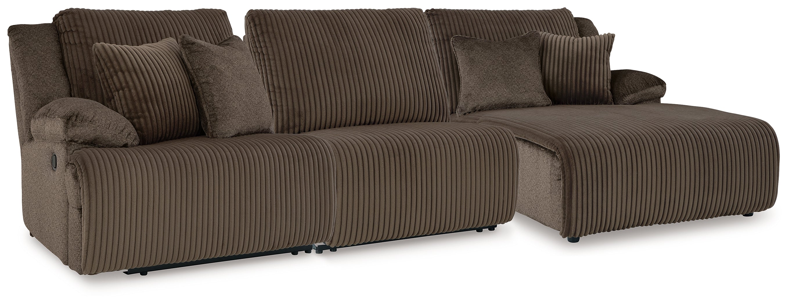 Elite Furniture Outlet - Ashley Furniture - Top Tier Sectional - 3-Piece Sofa Chaise Sectional / Chocolate - 92705S10