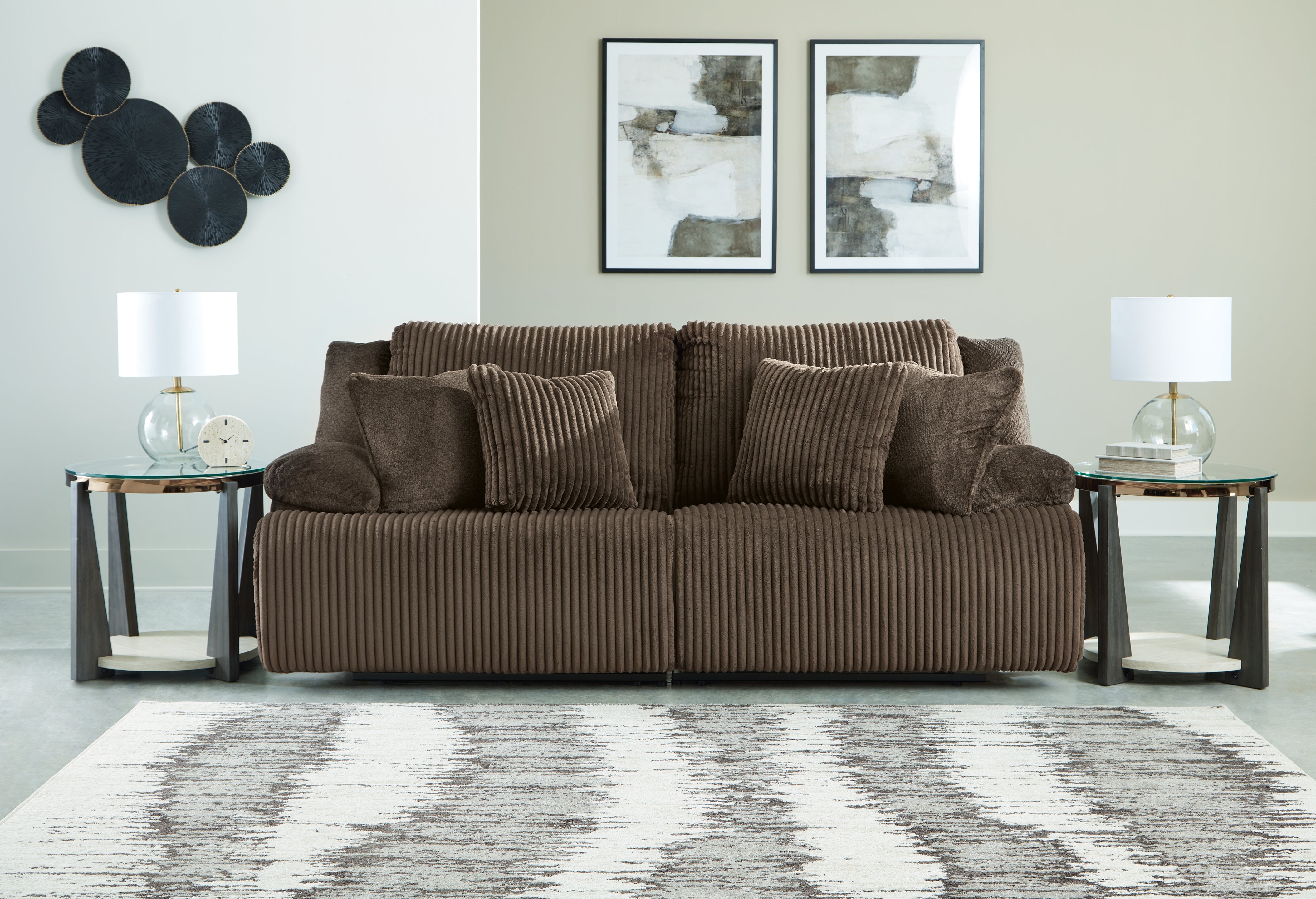 Elite Furniture Outlet - Ashley Furniture - Top Tier Sectional - 2-Piece Sectional Loveseat / Chocolate - 92705S9
