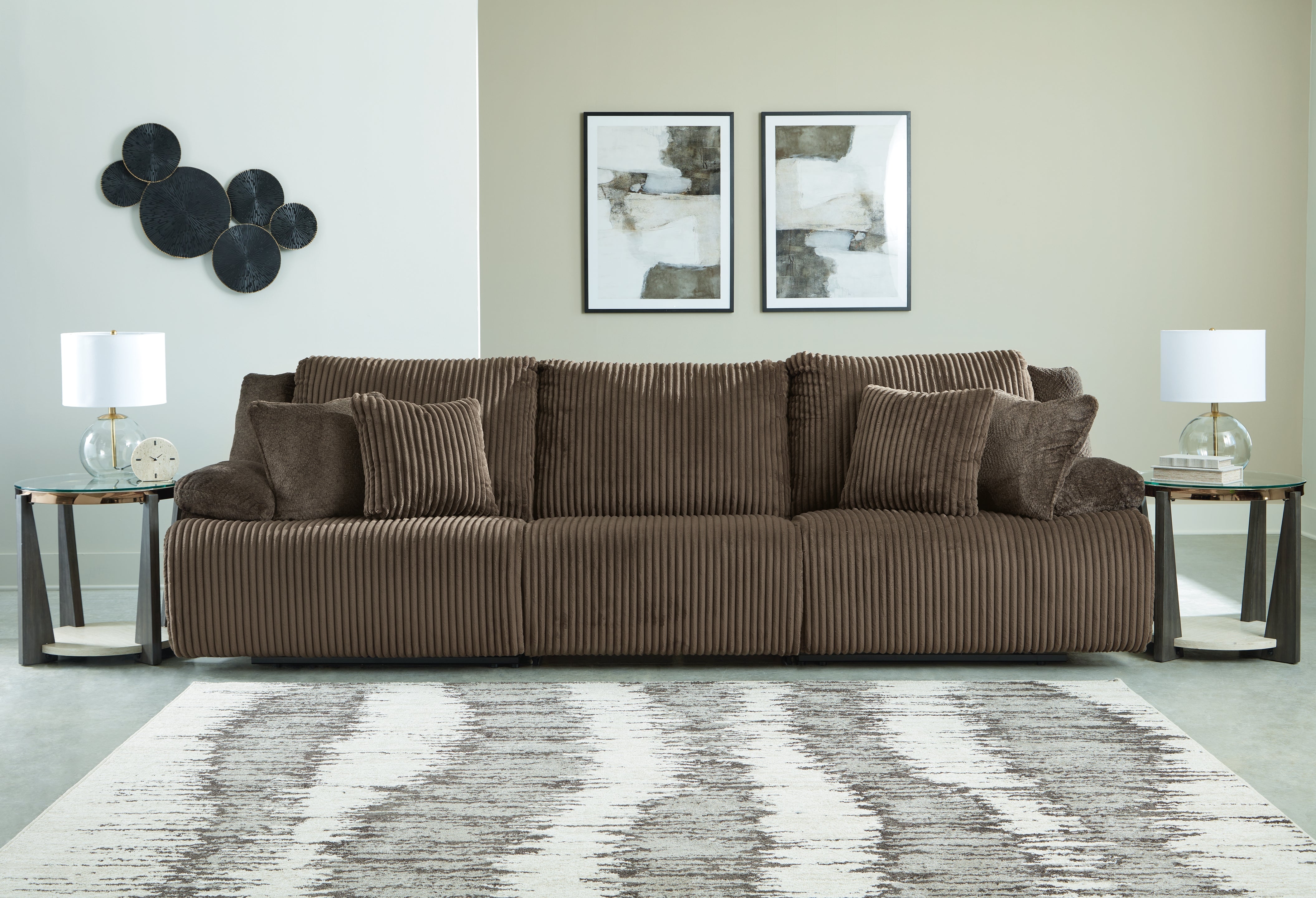 Elite Furniture Outlet - Ashley Furniture - Top Tier Sectional - 3-Piece Sectional Sofa / Chocolate - 92705S8