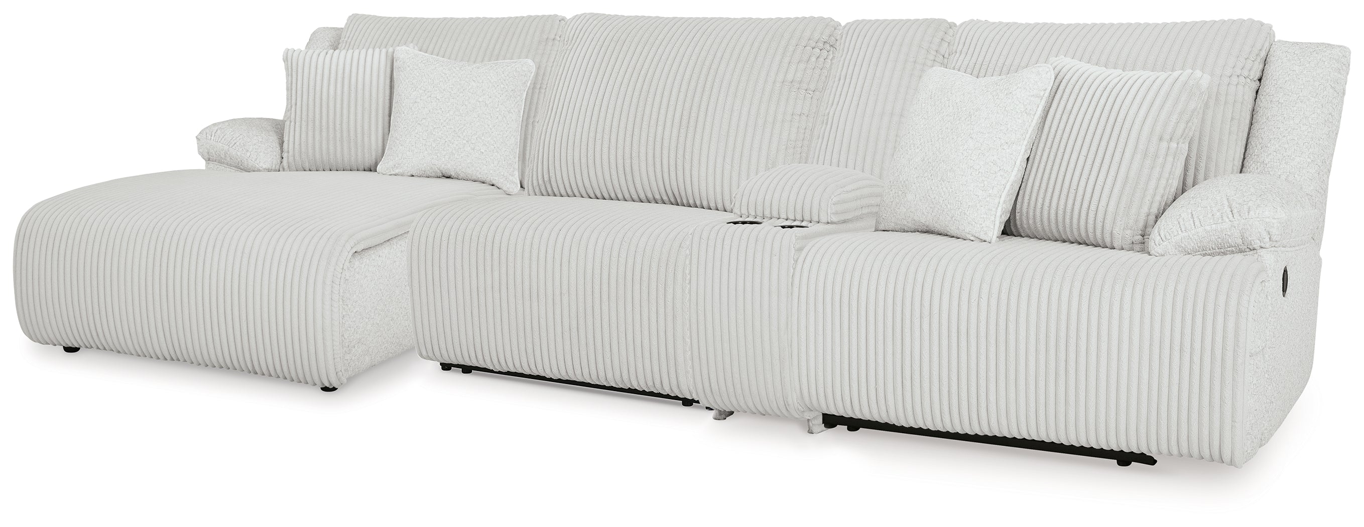 Elite Furniture Outlet - Ashley Furniture - Top Tier Sectional - 4-Piece Reclining Sectional with Chaise / Alloy - 92706S12